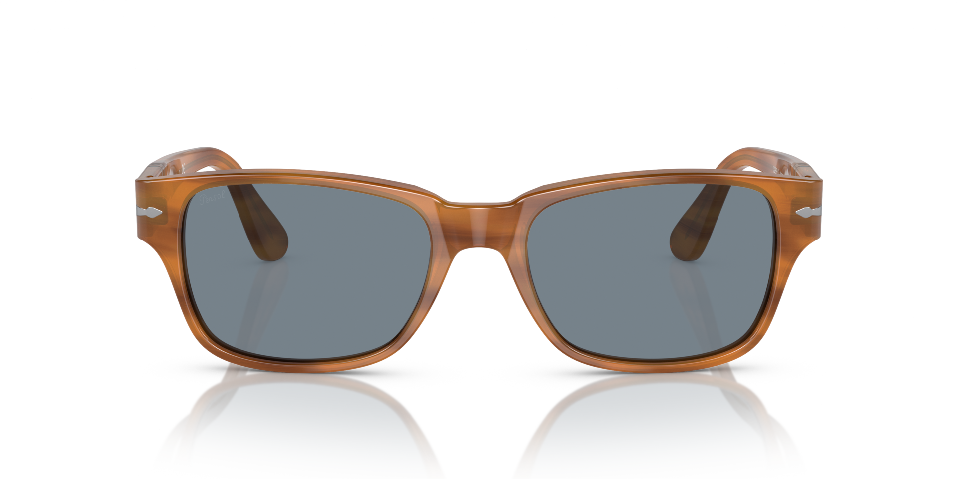 PO3288S Braun gestreift AcetatSunglass Frames von B24, Vorderansicht