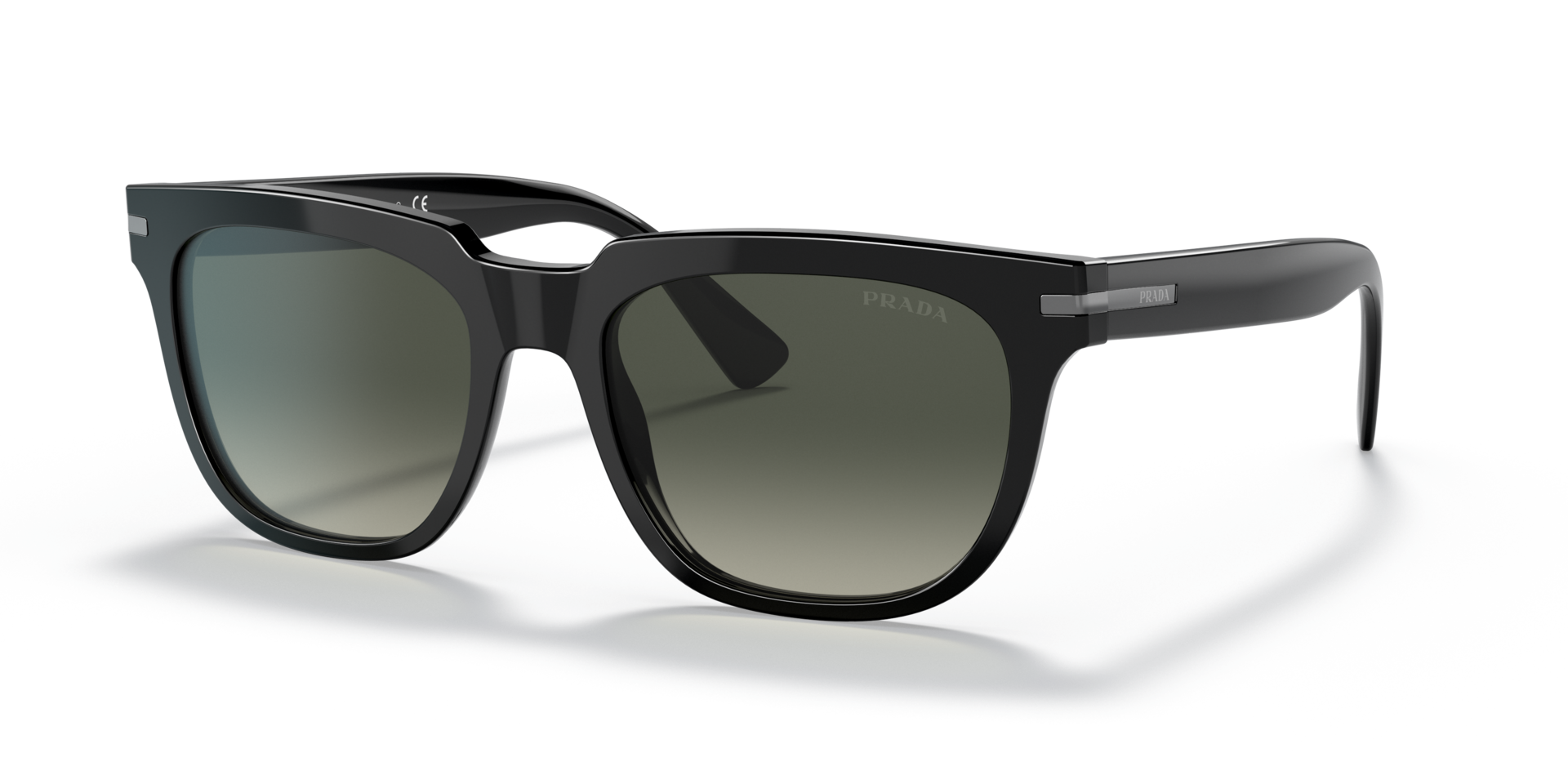 PR 04YS Schwarz AcetatSunglass Frames von B24, Dreiviertelansicht