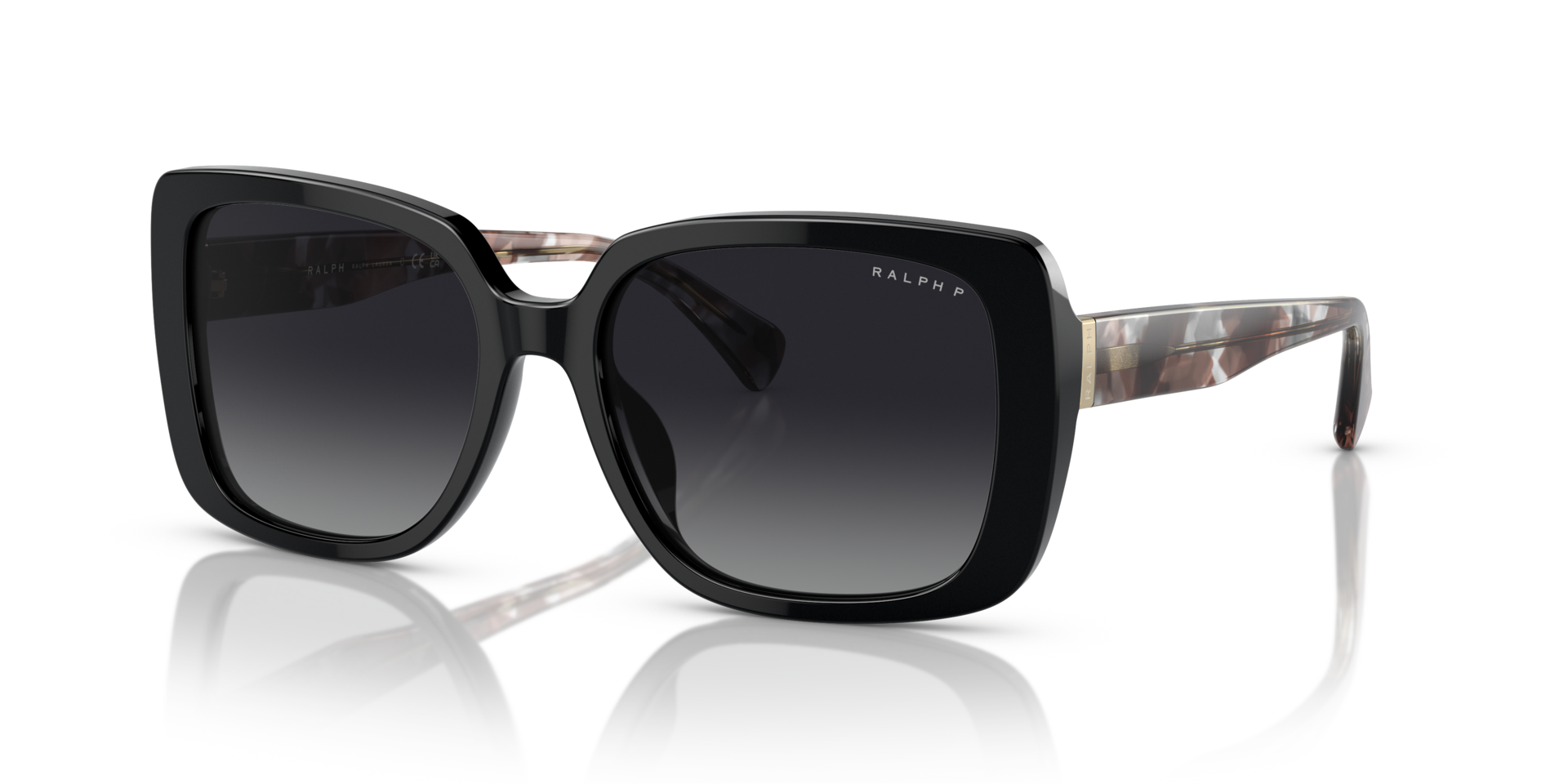 RA5298U Glanzend zwart AcetaatSunglass Frames van B24, Hoekweergave