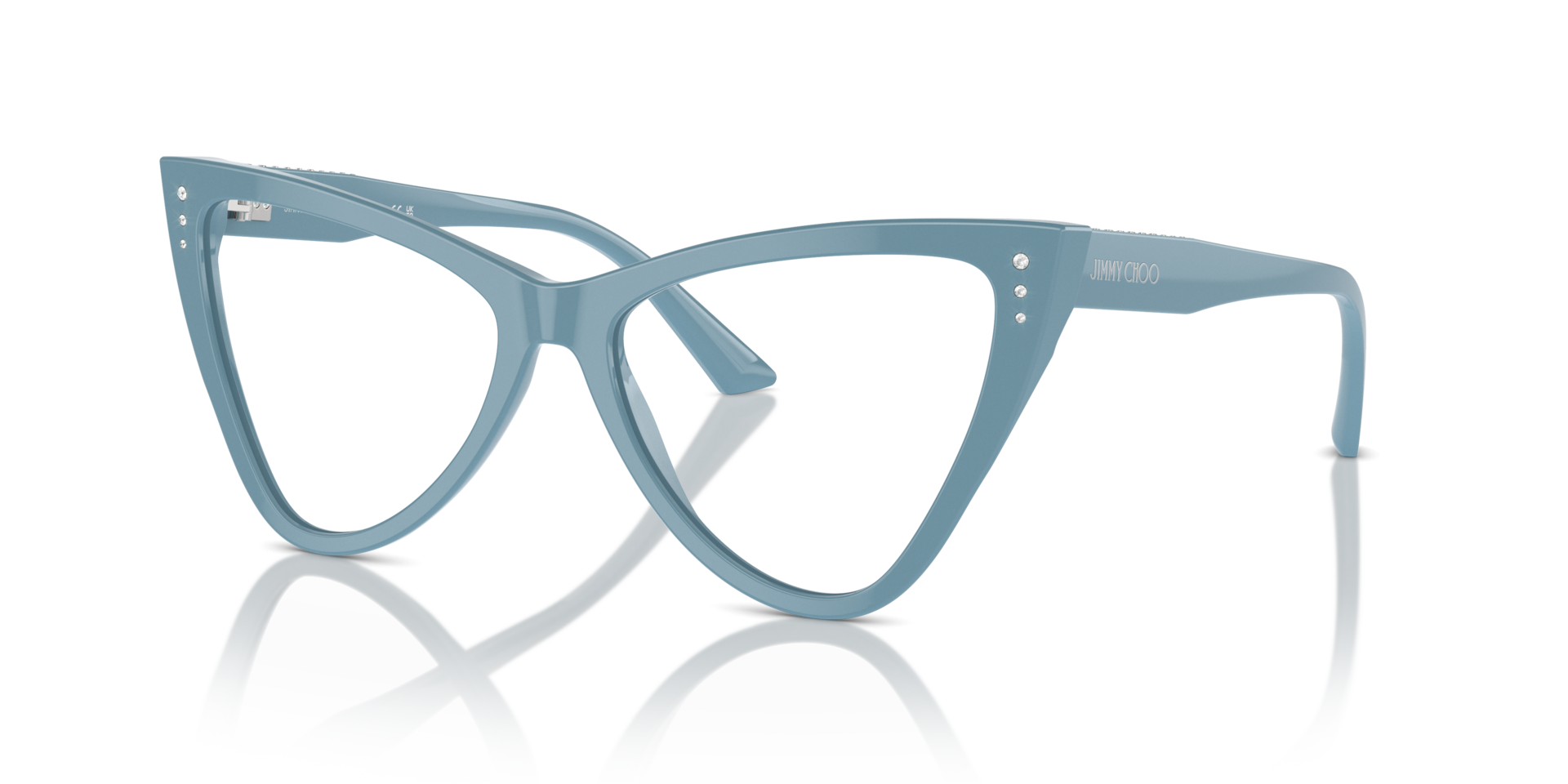 JC3004B Blauw AcetaatEyeglass Frames van B24, Hoekweergave