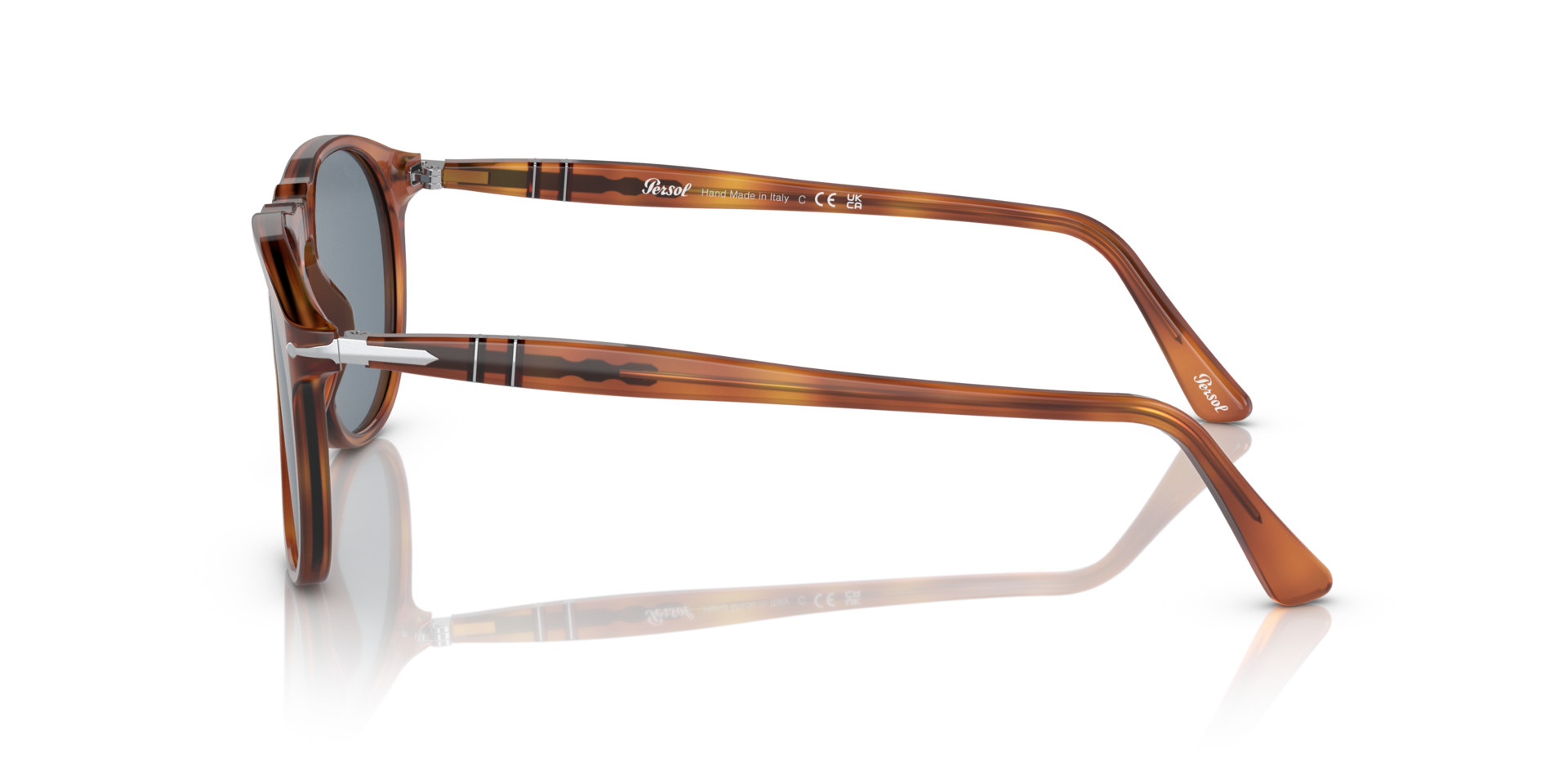 PO9649S Terra Di Siena AcetaatSunglass Frames van B24, Zijaanzicht