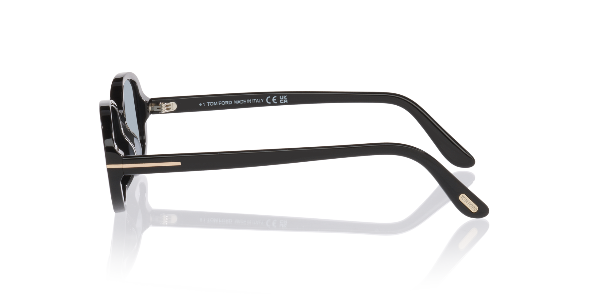 Iggy Glänzendes Schwarz AcetatSunglass Frames von B24, Seitenansicht
