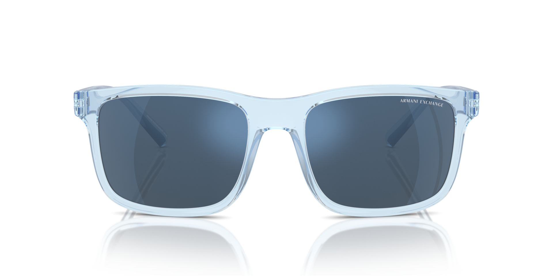 AX4145S Glanzend Transparant Blauw KunststofSunglass Frames van B24, Vooraanzicht