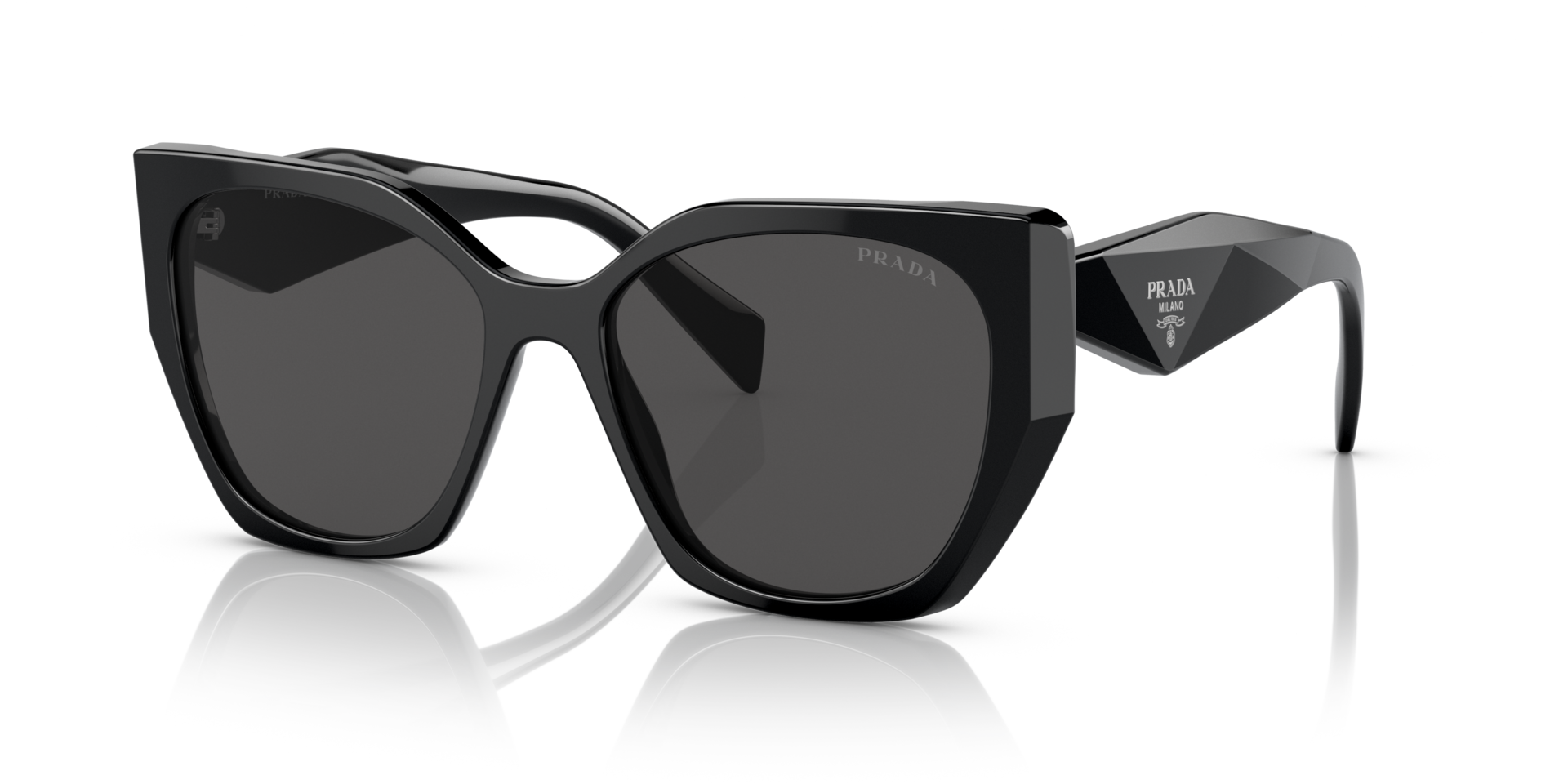 PR 19ZS Schwarz AcetatSunglass Frames von B24, Dreiviertelansicht