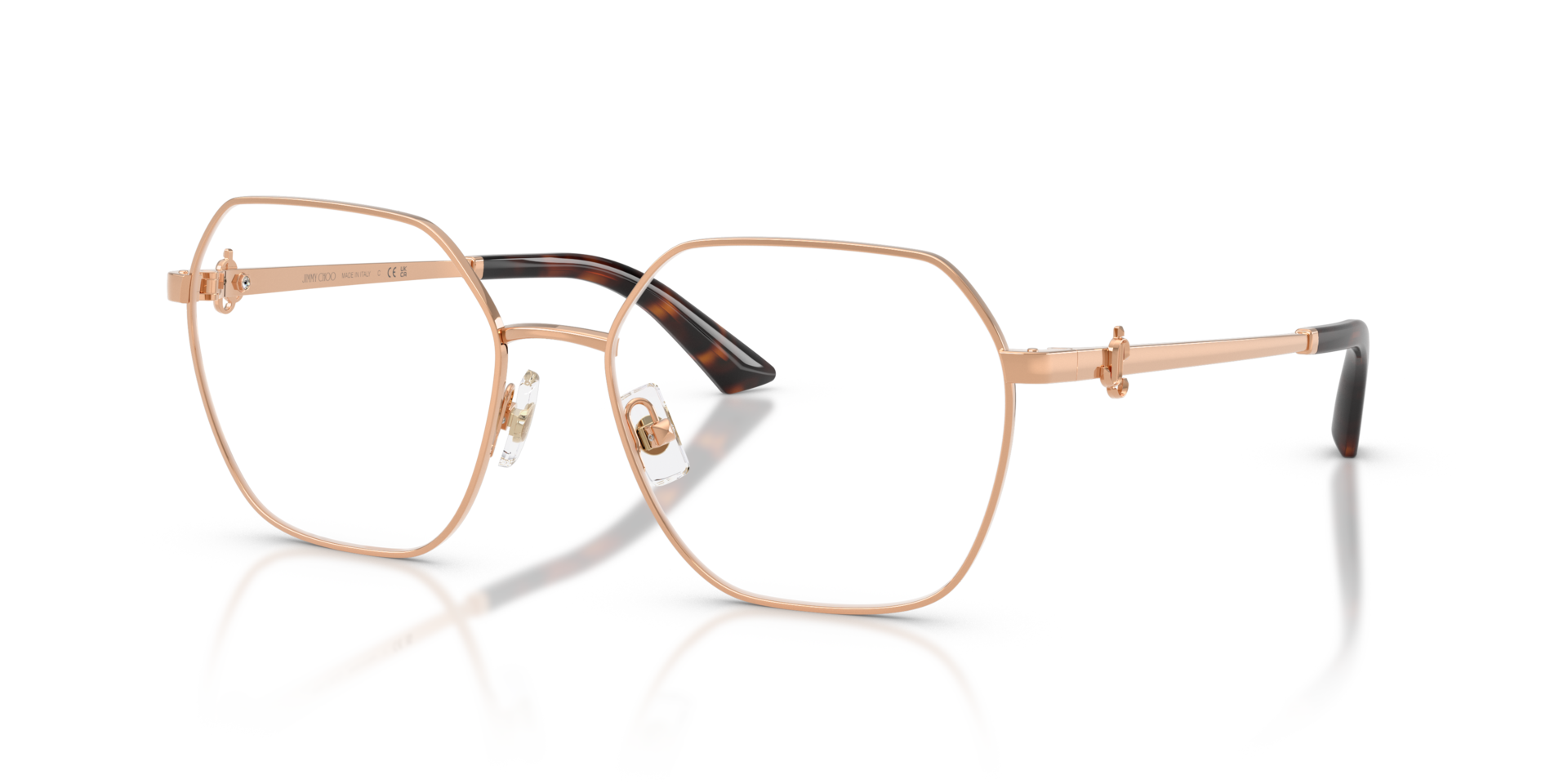 JC2023B Rotgold MetallEyeglass Frames von B24, Dreiviertelansicht