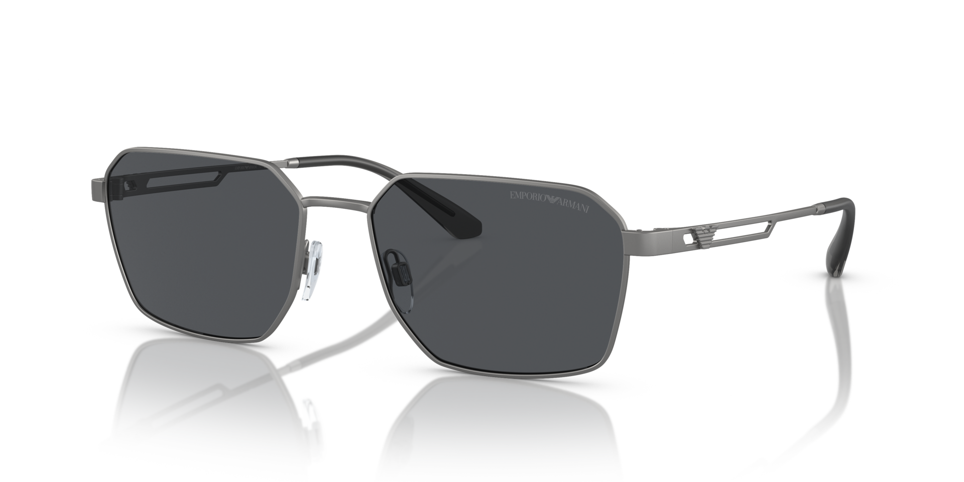EA2140 Mat Staalgrijs MetaalSunglass Frames van B24, Hoekweergave