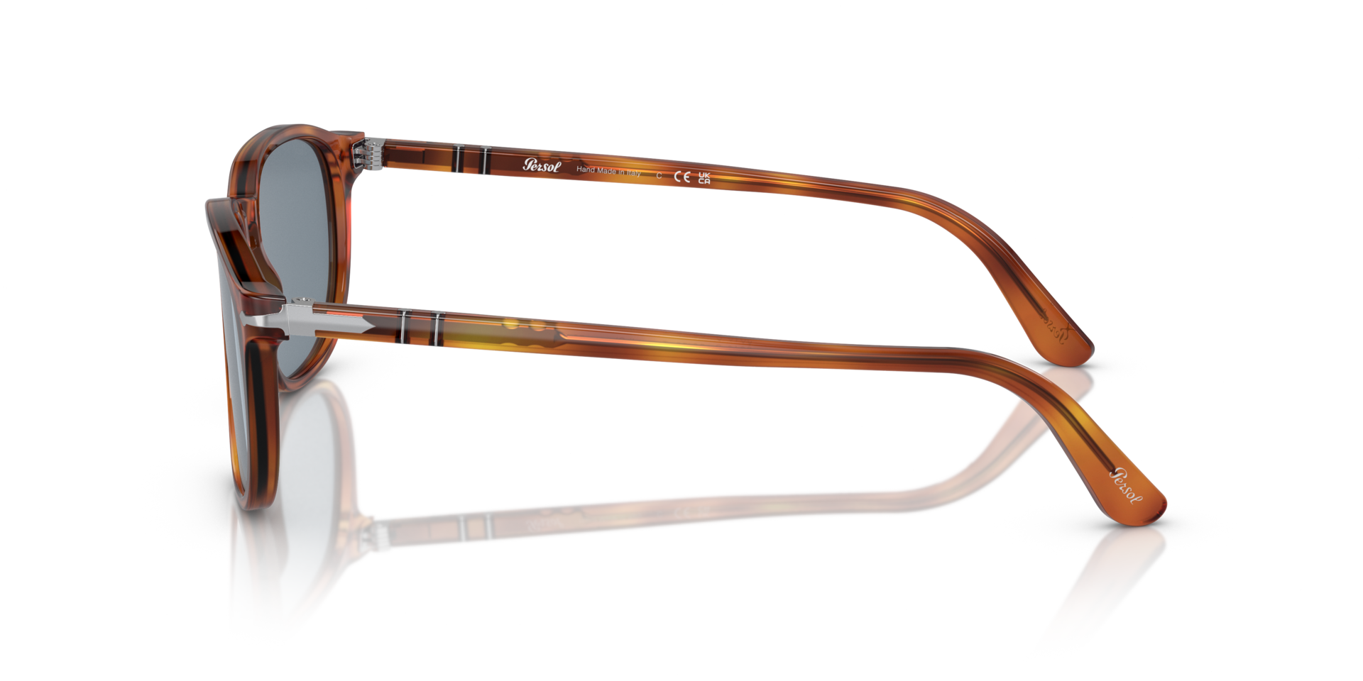 PO3019S Terra Di Siena AcetaatSunglass Frames van B24, Zijaanzicht