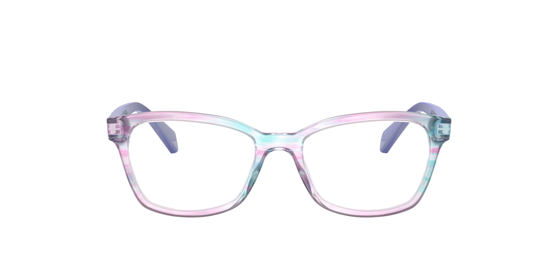 RB1591 Violet gestreept meerkleurig AcetaatEyeglass Frames van B24, Vooraanzicht