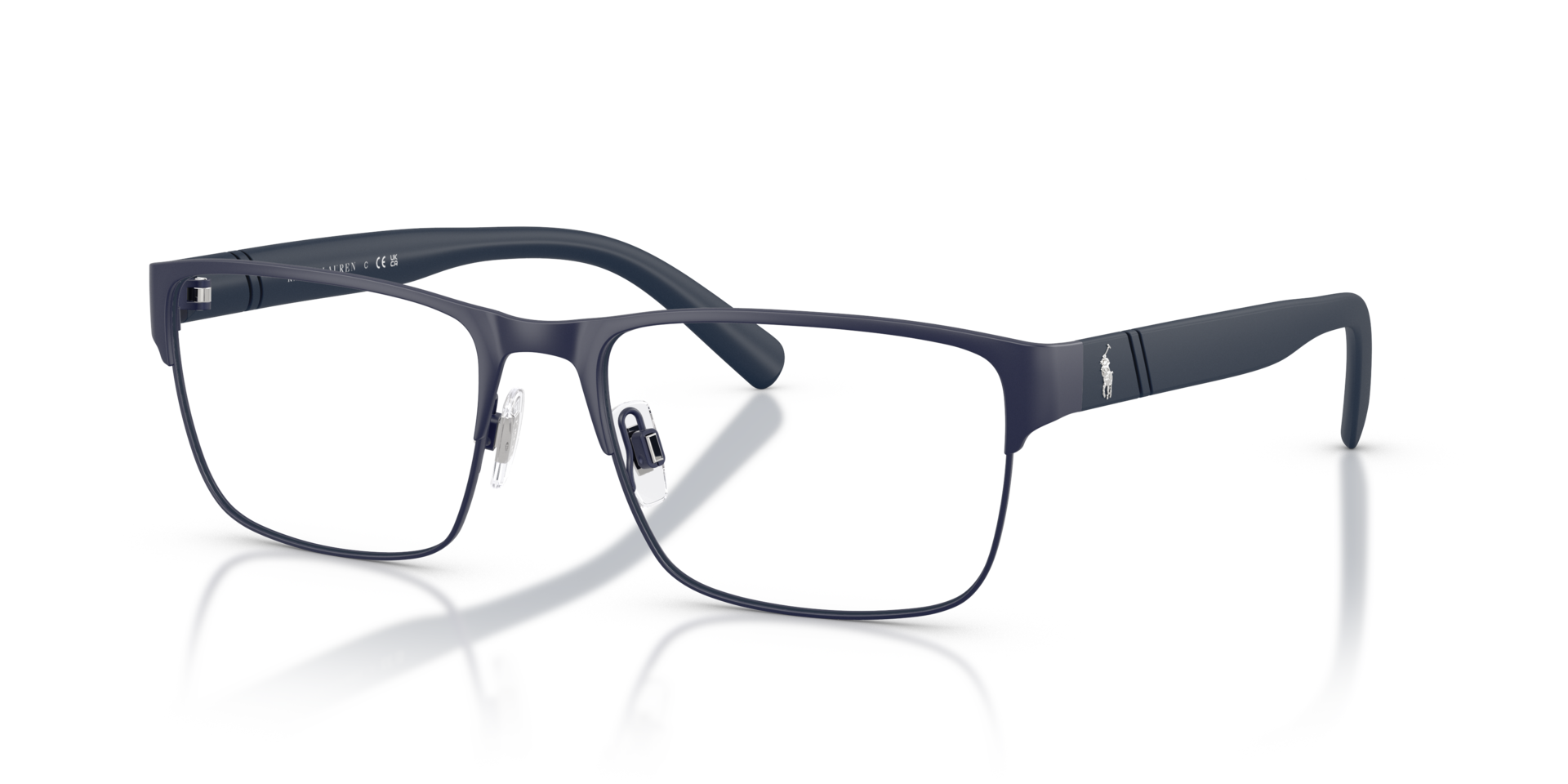 PH1175 Mat marineblauw MetaalEyeglass Frames van B24, Hoekweergave