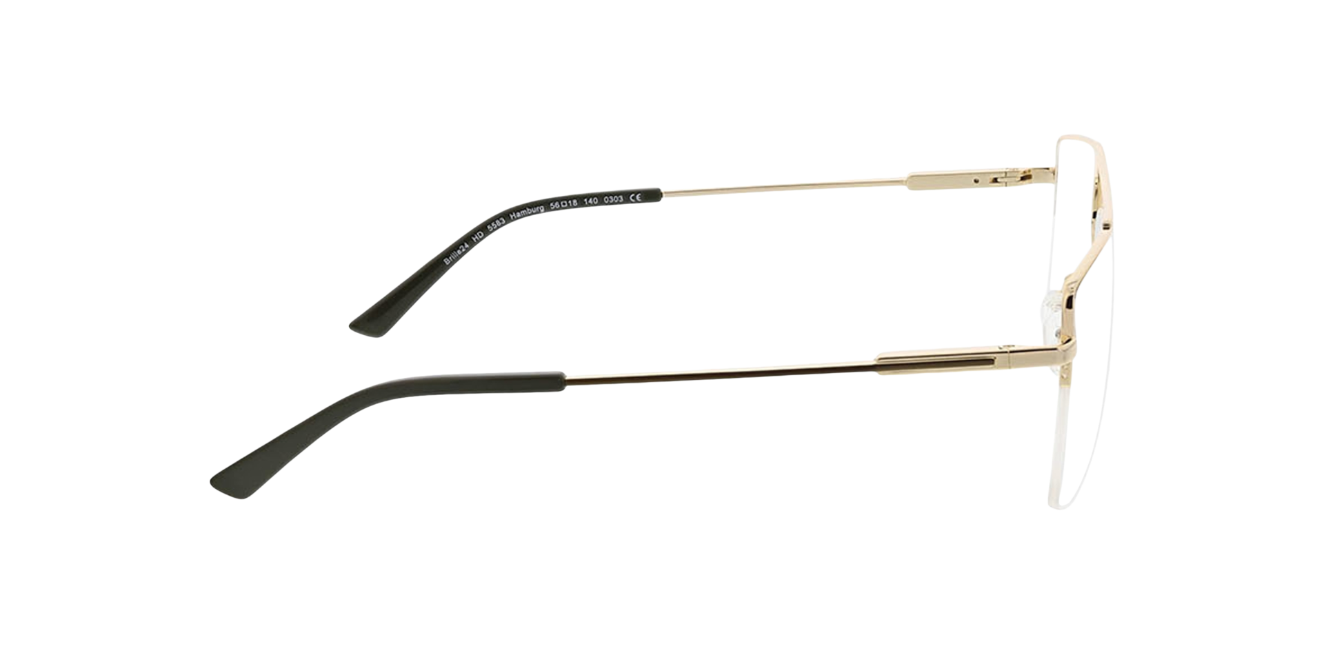 Hamburg Gold MetallEyeglass Frames von B24, Seitenansicht