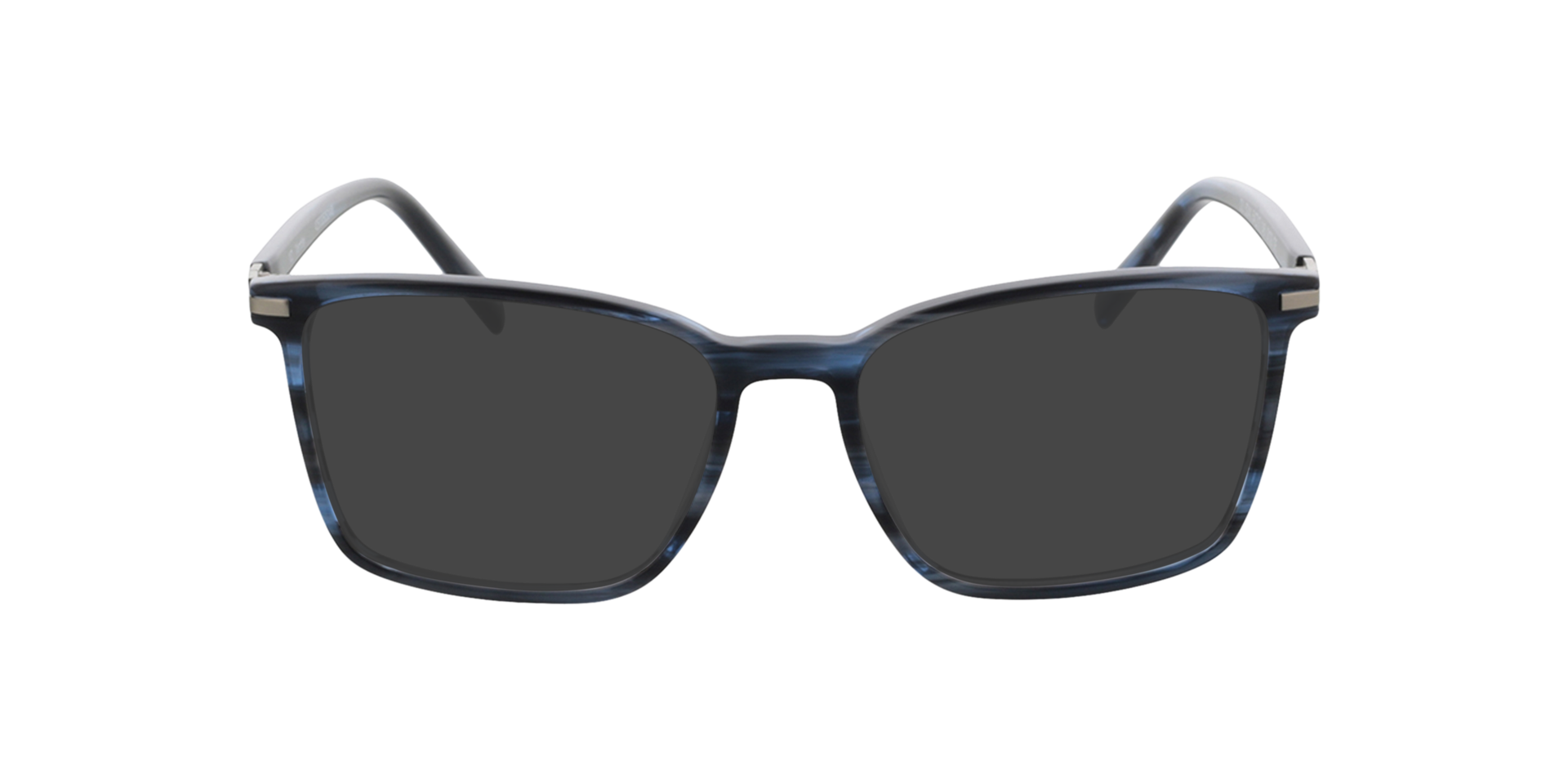 Wembley Blauw hoorn  &  matzilver AcetaatEyeglass Frames van B24, met getinte lenzen