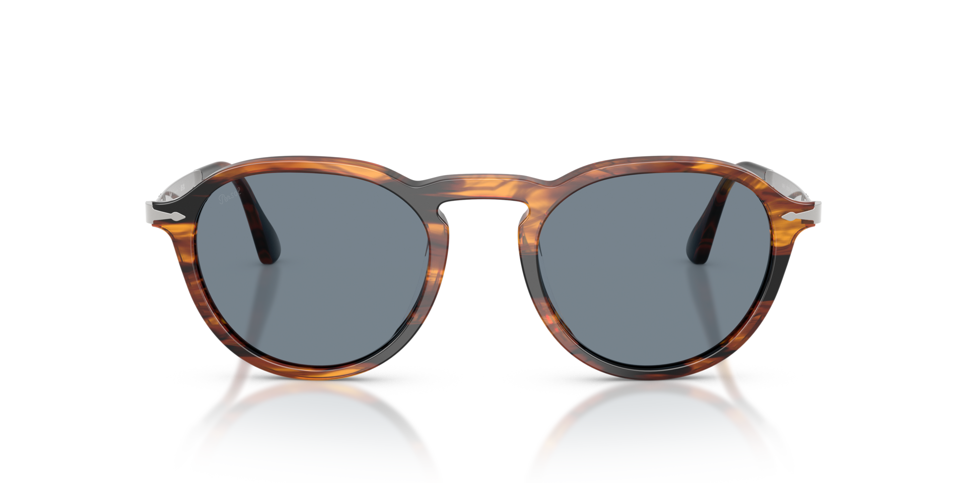 PO3383S Striped Black & Brown AcetatSunglass Frames von B24, Vorderansicht