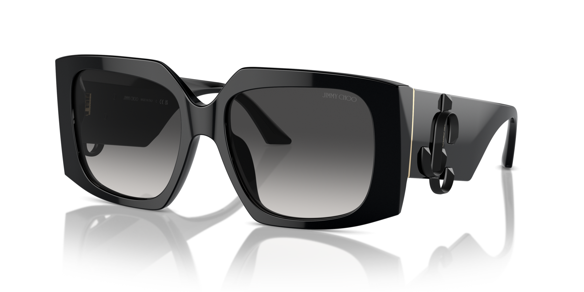JC5006U Schwarz AcetatSunglass Frames von B24, Dreiviertelansicht