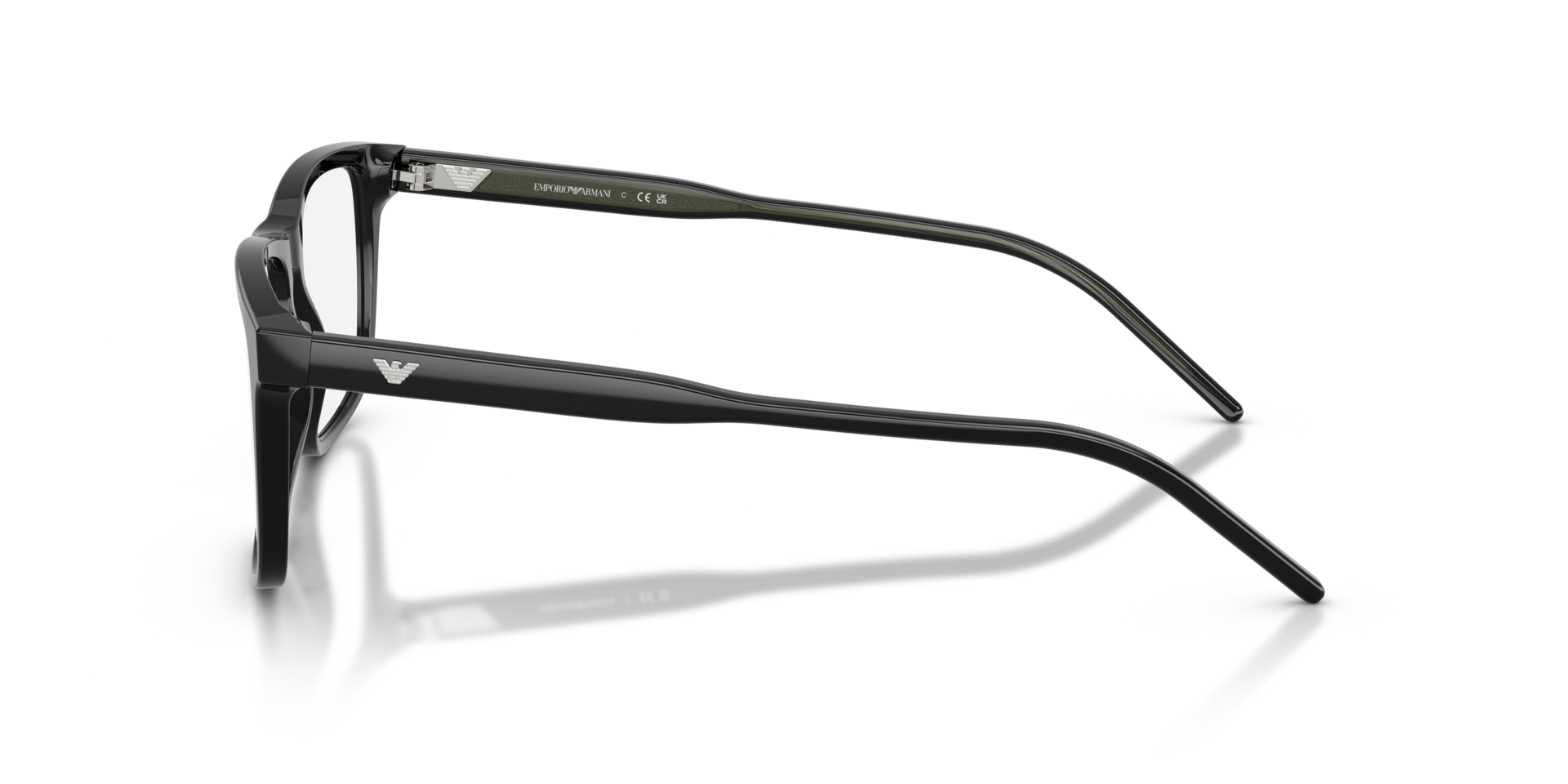 EA3257 Glanzend zwart AcetaatEyeglass Frames van B24, Zijaanzicht