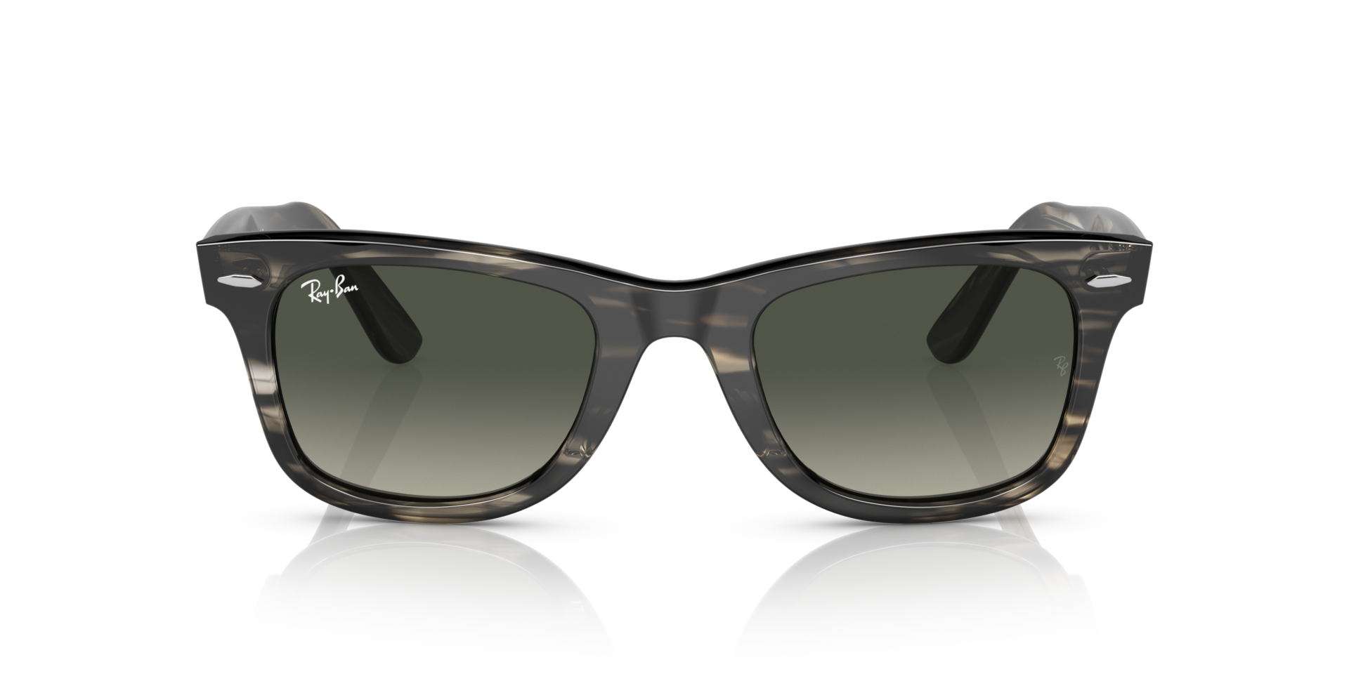 RB2140 Grijs gestreept AcetaatSunglass Frames van B24, Vooraanzicht