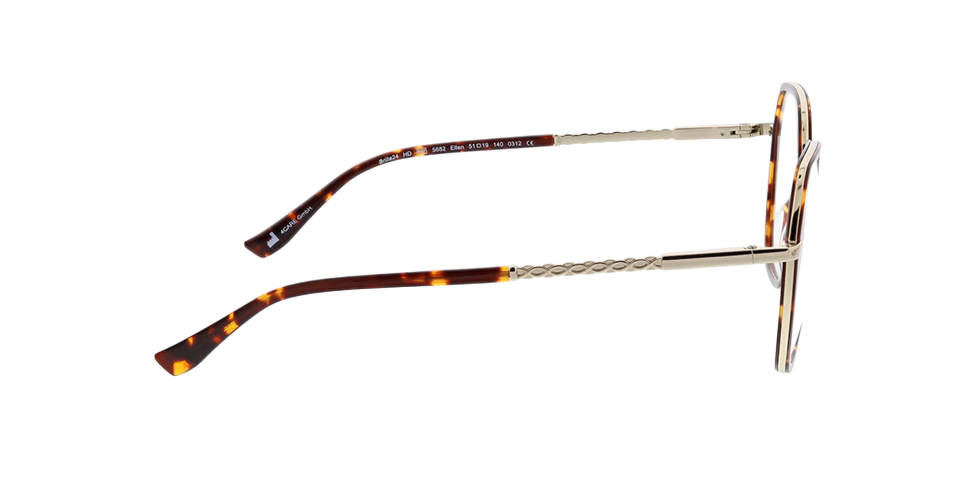 Ellen Havana  &  lichtgoud MetaalEyeglass Frames van B24, Zijaanzicht