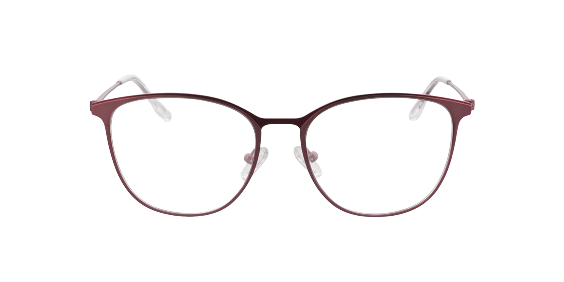 Madrid Matpaars  &  matrood MetaalEyeglass Frames van B24, Vooraanzicht