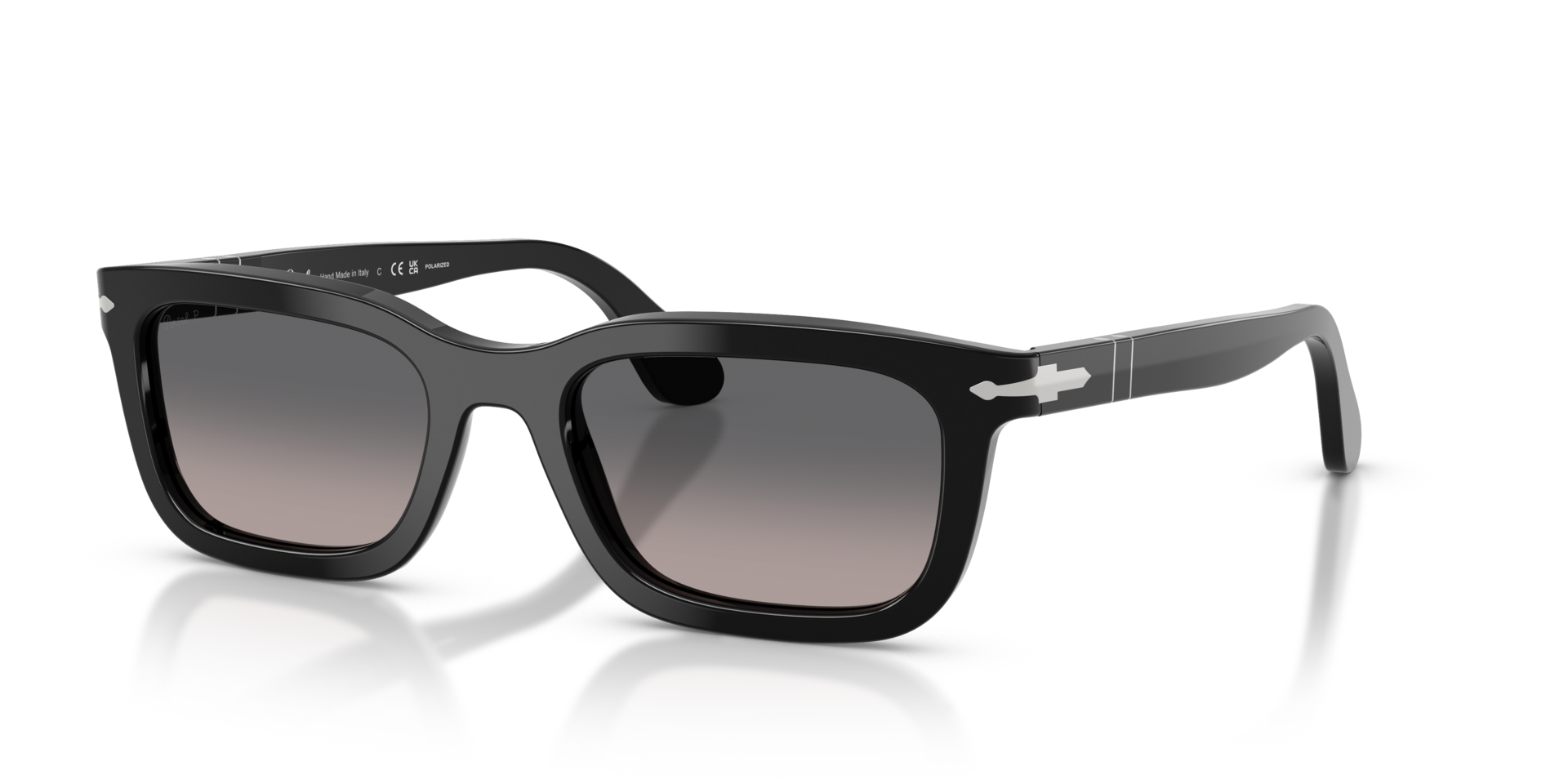 PO3396S Schwarz AcetatSunglass Frames von B24, Dreiviertelansicht