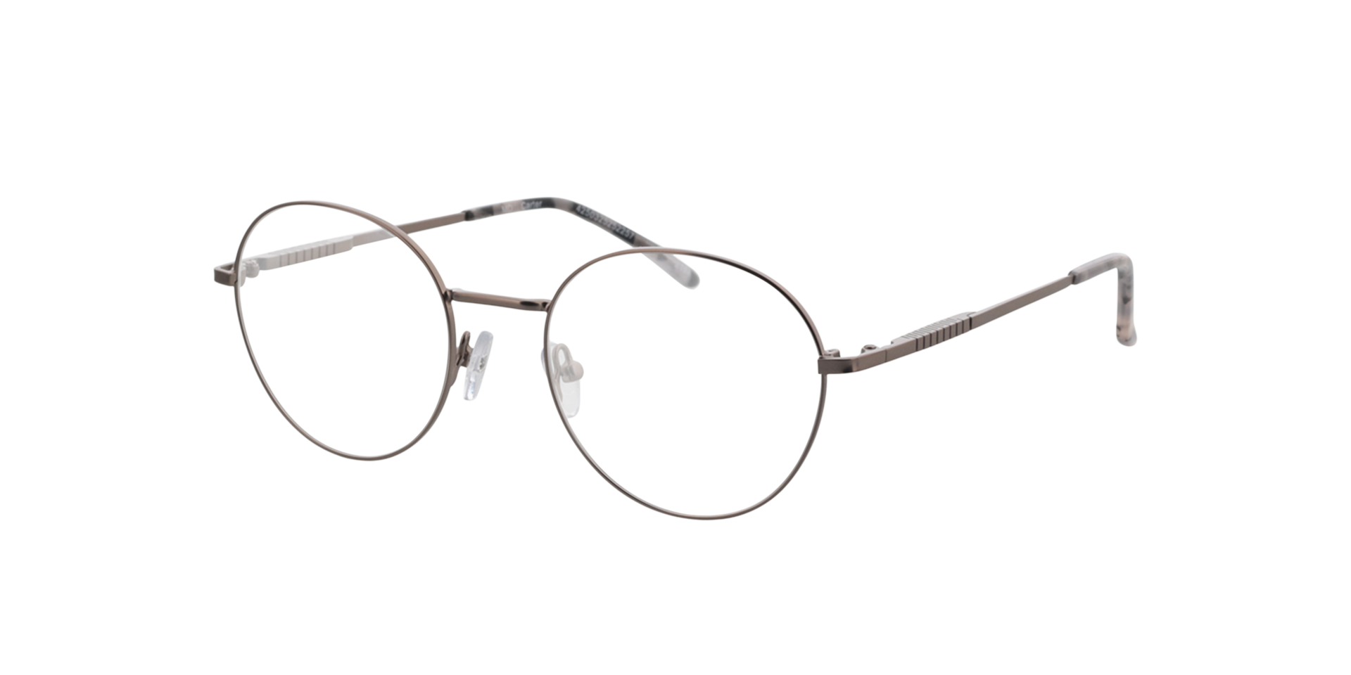 Carter Satin Gun  &  Grey Havana MetallEyeglass Frames von B24, Dreiviertelansicht