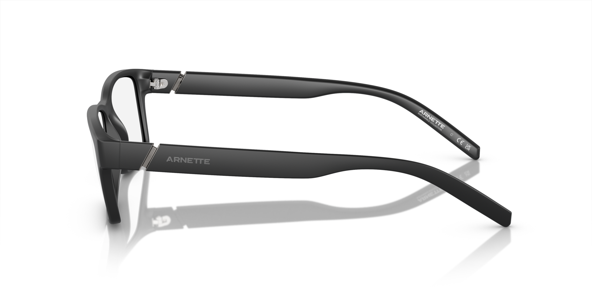 AN7179 Matzwart KunststofEyeglass Frames van B24, Zijaanzicht