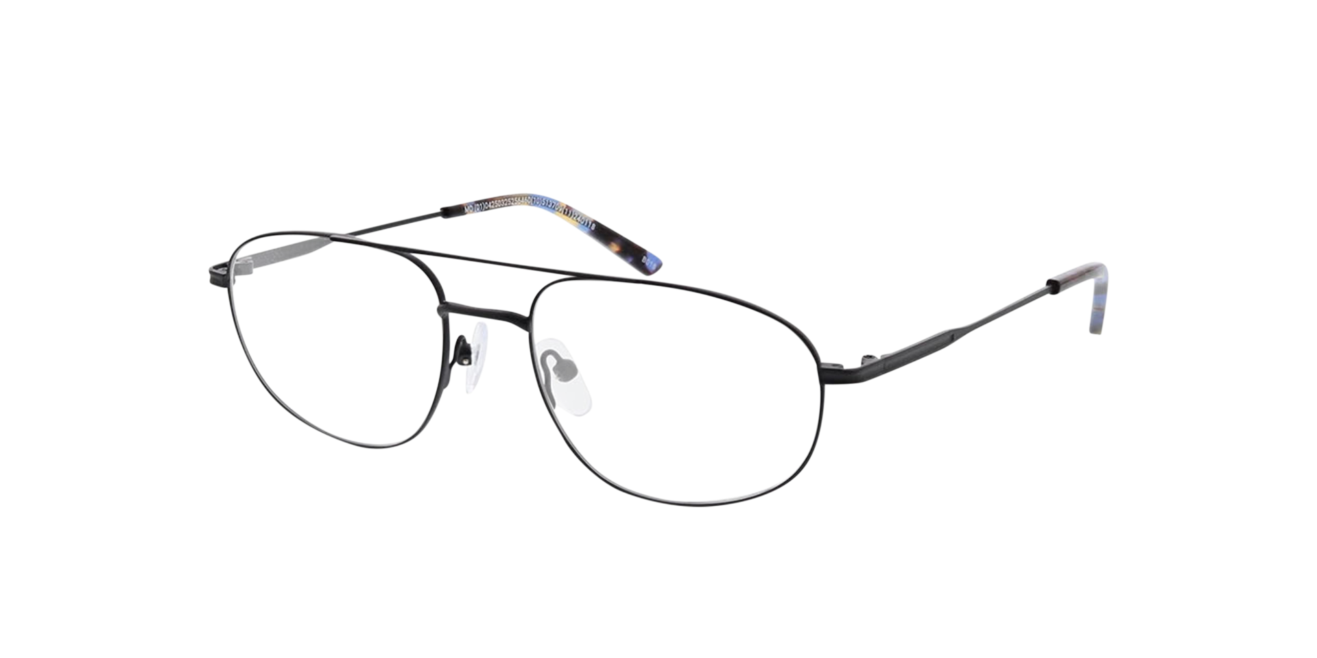 Wien Matzwart  &  blauw Havana MetaalEyeglass Frames van B24, Hoekweergave