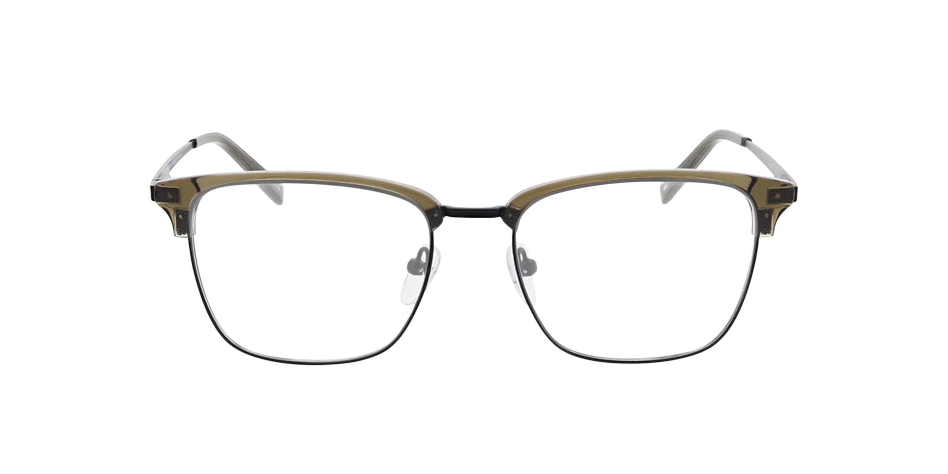 Tupelo Crystal Green  &  Matt Black MetallEyeglass Frames von B24, Vorderansicht