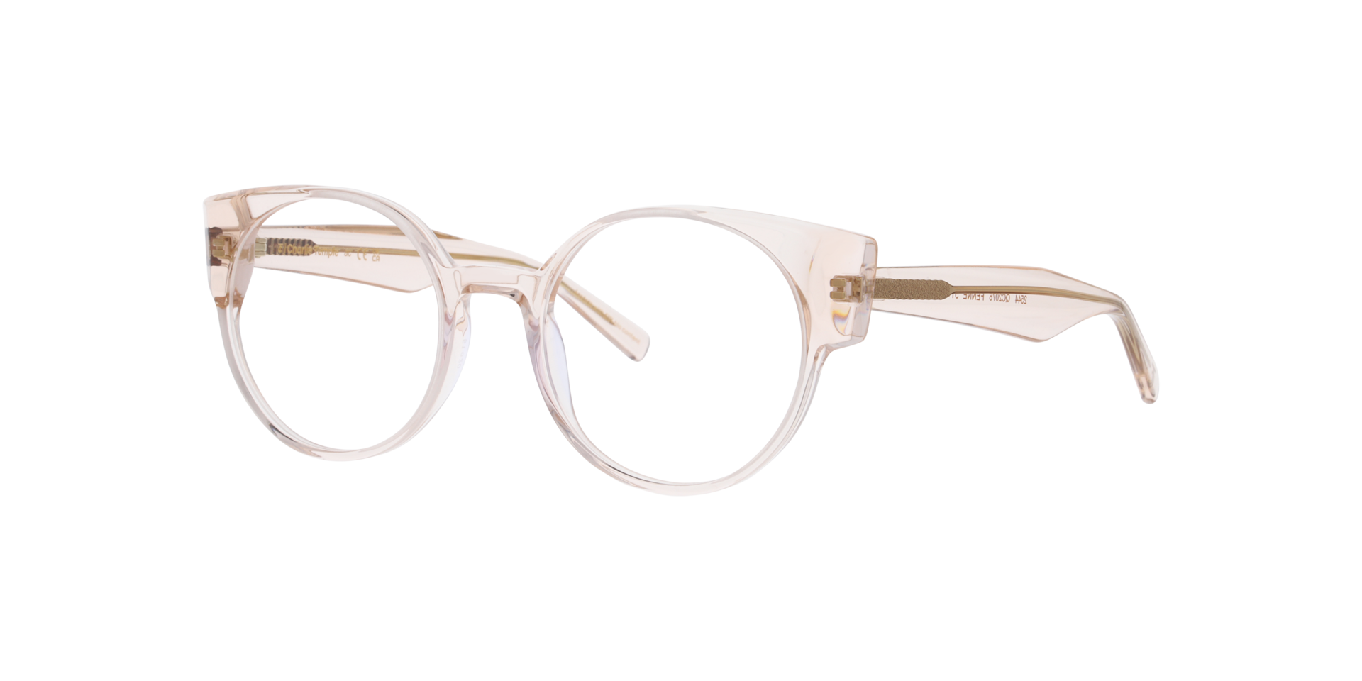 Fenne Crystal Light Peach AcetatEyeglass Frames von B24, Dreiviertelansicht