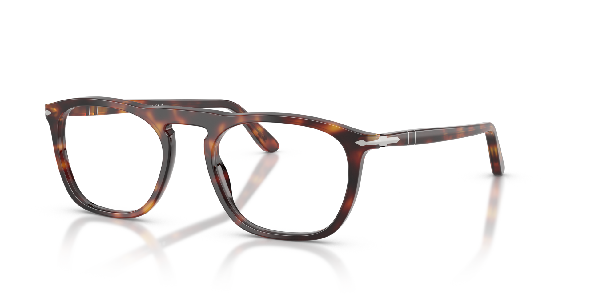 PO3391V Havana AcetatEyeglass Frames von B24, Dreiviertelansicht
