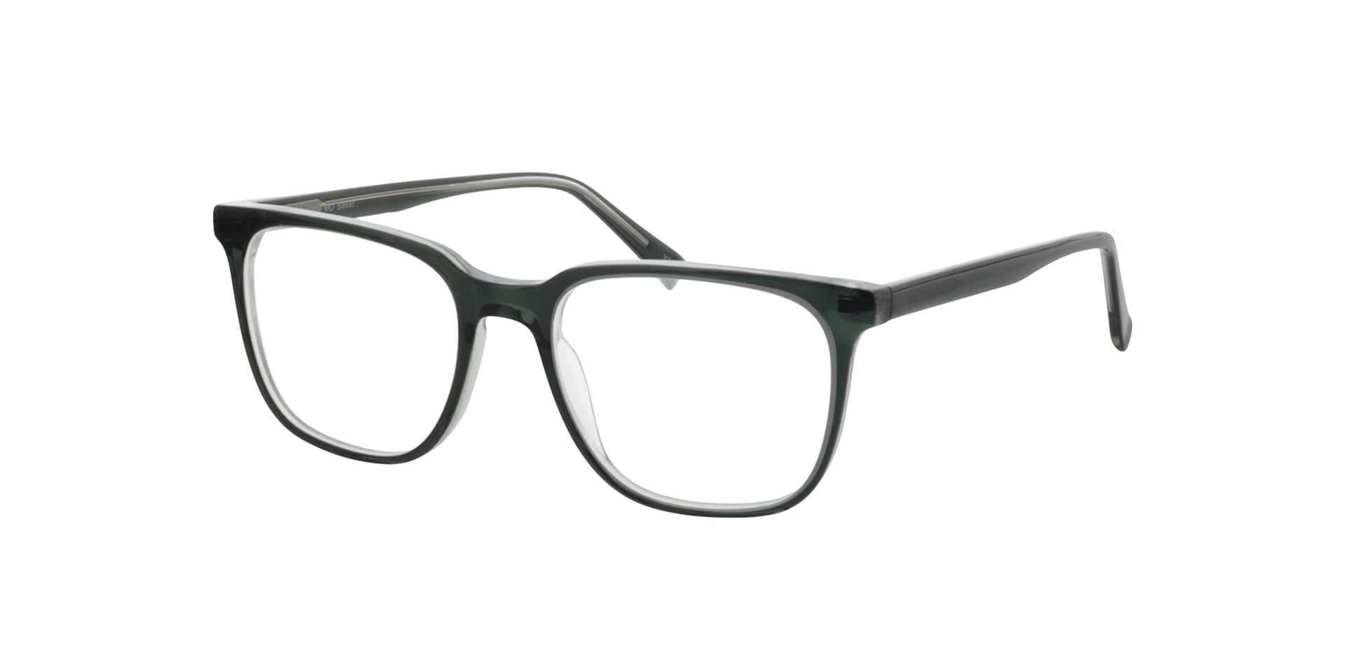 Baker Tweelaags groen  &  kristal AcetaatEyeglass Frames van B24, Hoekweergave