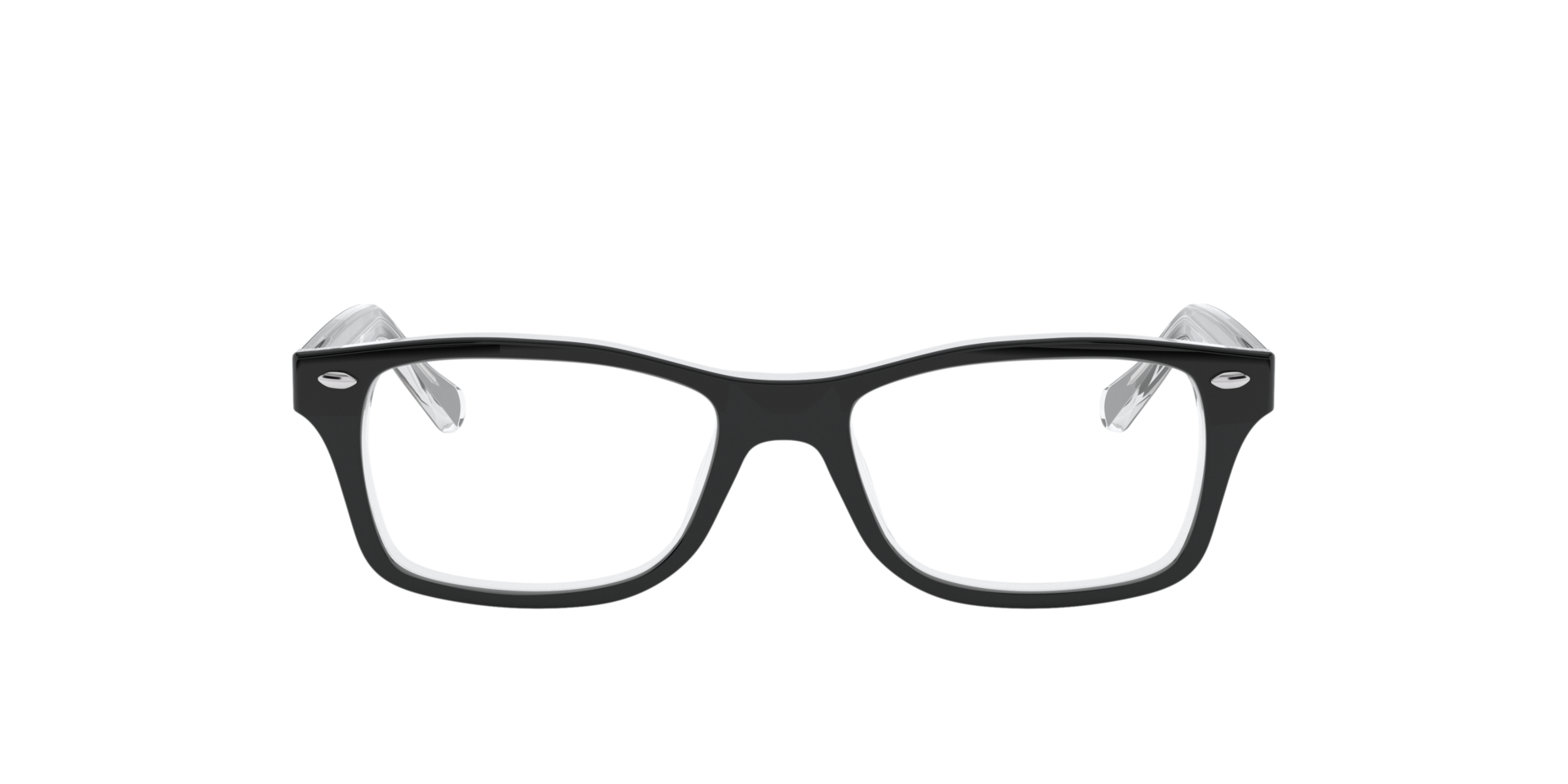 RB1531 Schwarz auf Transparent AcetatEyeglass Frames von B24, Vorderansicht