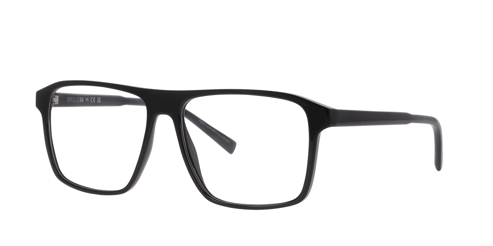 Amsterdam Schwarz KunststoffEyeglass Frames von B24, Dreiviertelansicht