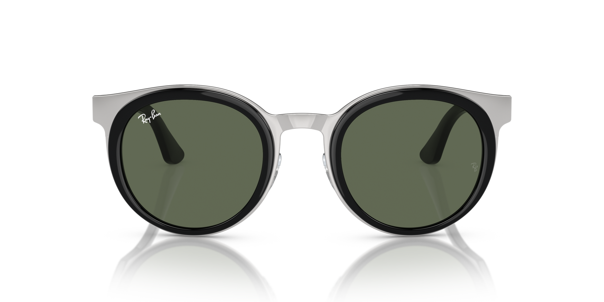 RB3710 Schwarz auf Silber MetallSunglass Frames von B24, Vorderansicht
