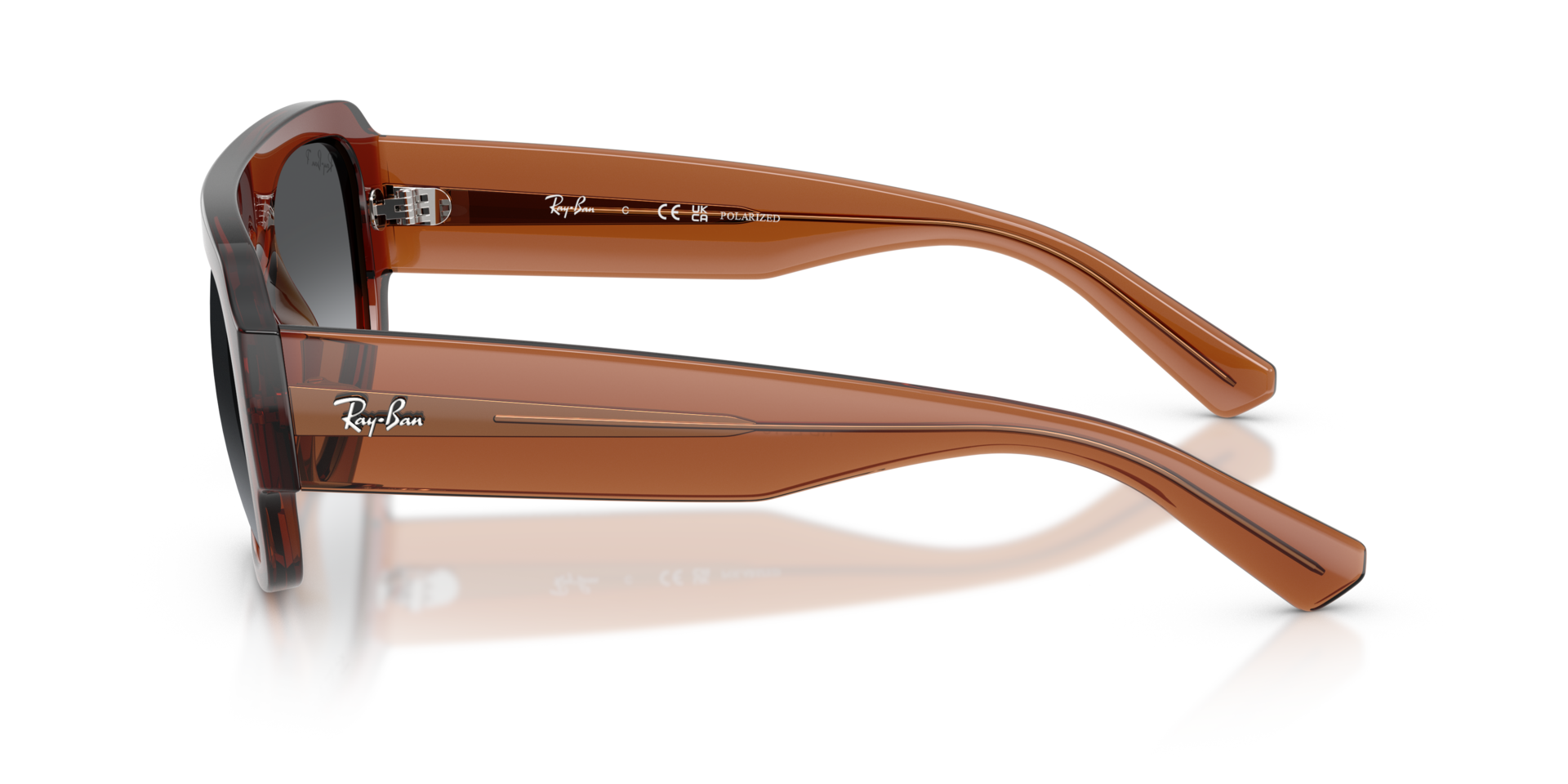 RB2218 Transparant bruin KunststofSunglass Frames van B24, Zijaanzicht