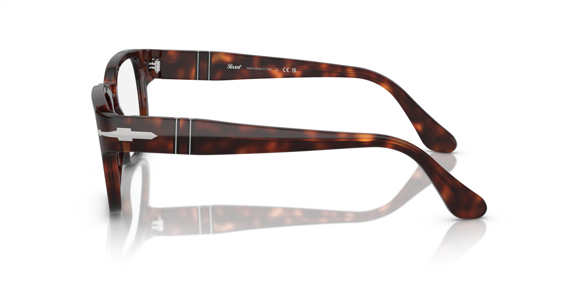 PO3334V Havana AcetaatEyeglass Frames van B24, Zijaanzicht