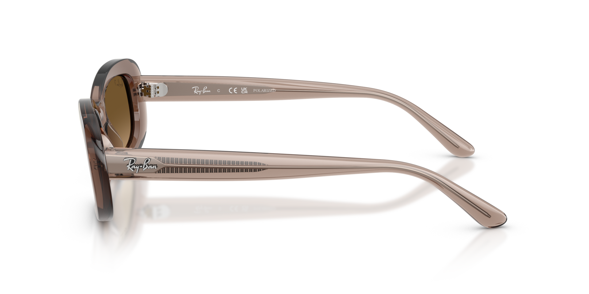 RB2221 Transparant Beige KunststofSunglass Frames van B24, Zijaanzicht