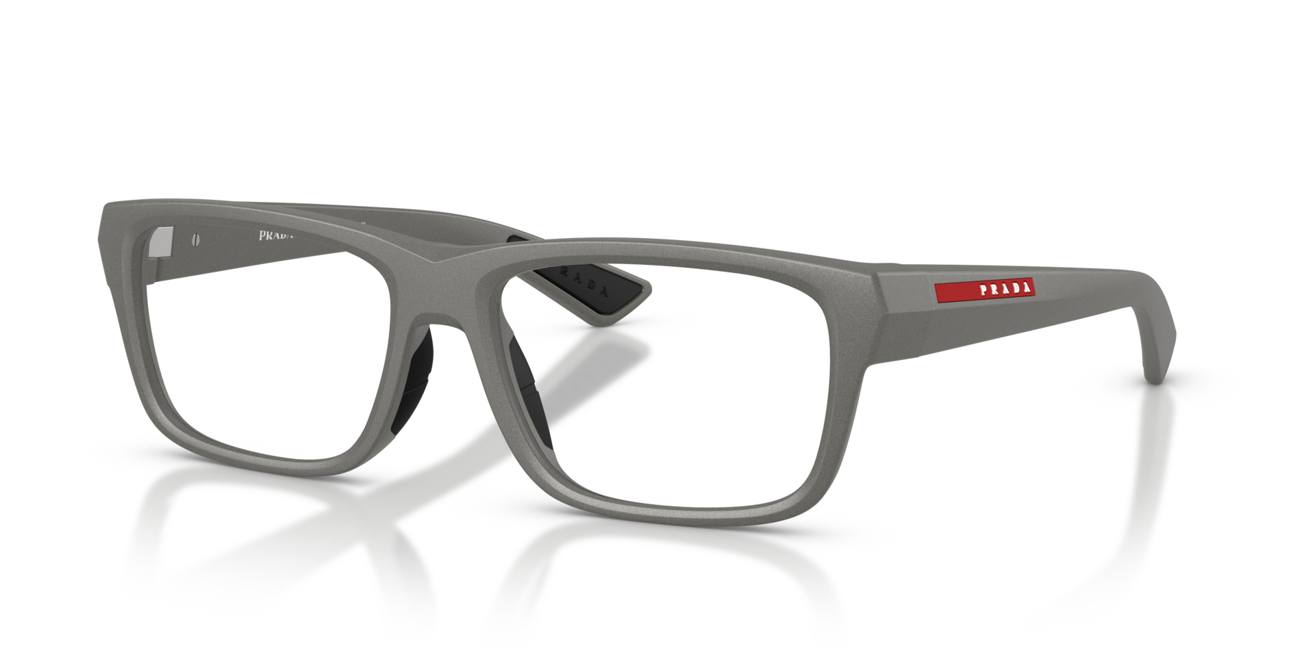 PS 02TV Metal Grey KunststoffEyeglass Frames von B24, Dreiviertelansicht