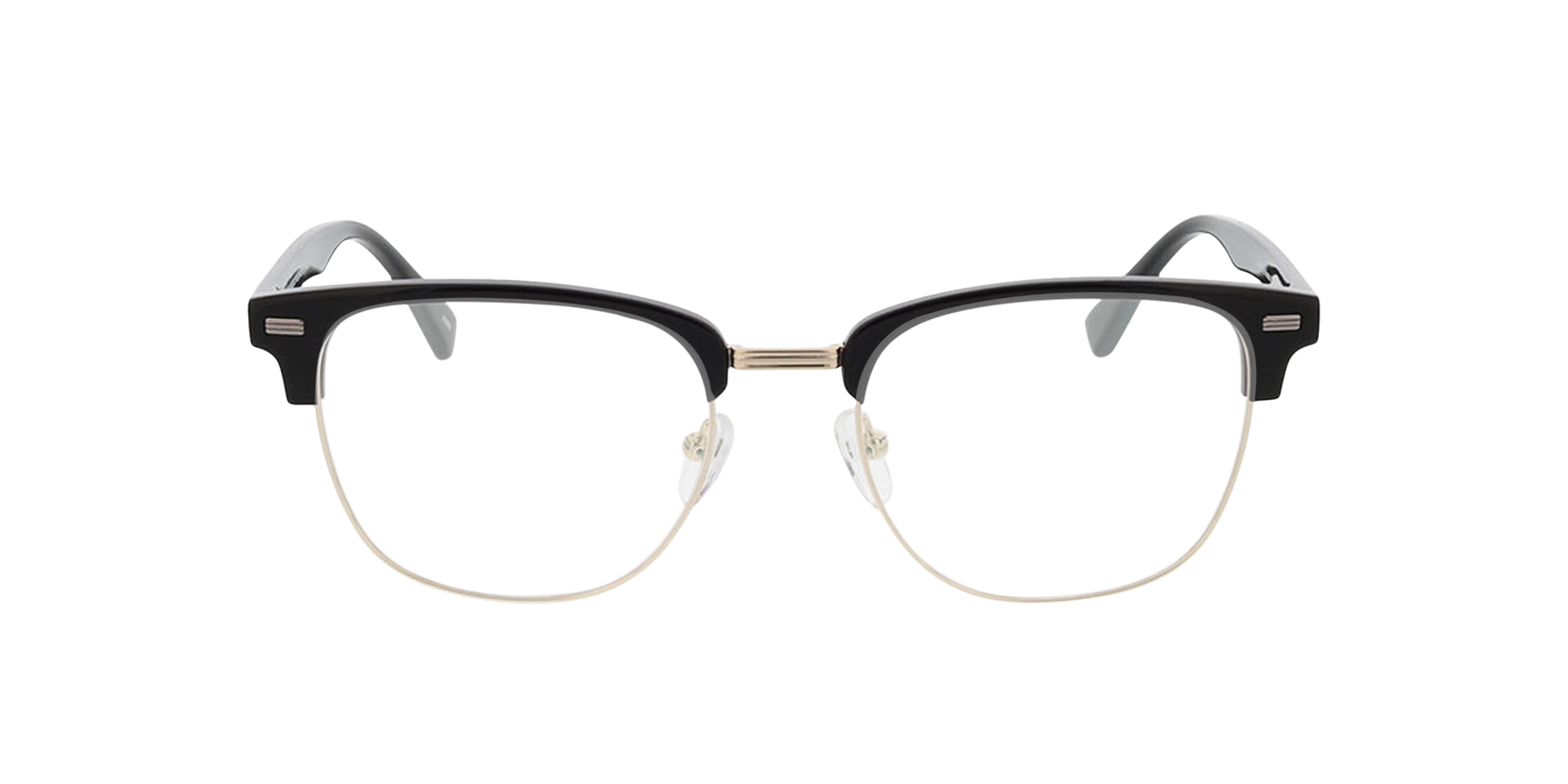 Houston Schwarz & Gold MetallEyeglass Frames von B24, Vorderansicht