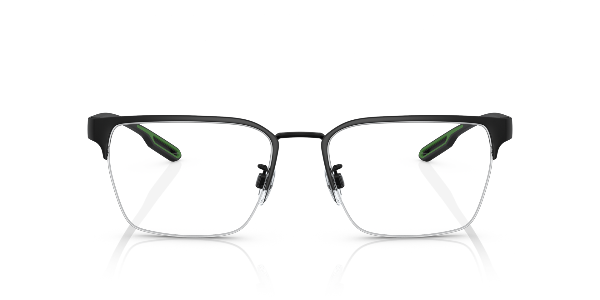 EA1137 Matt Schwarz MetallEyeglass Frames von B24, Vorderansicht