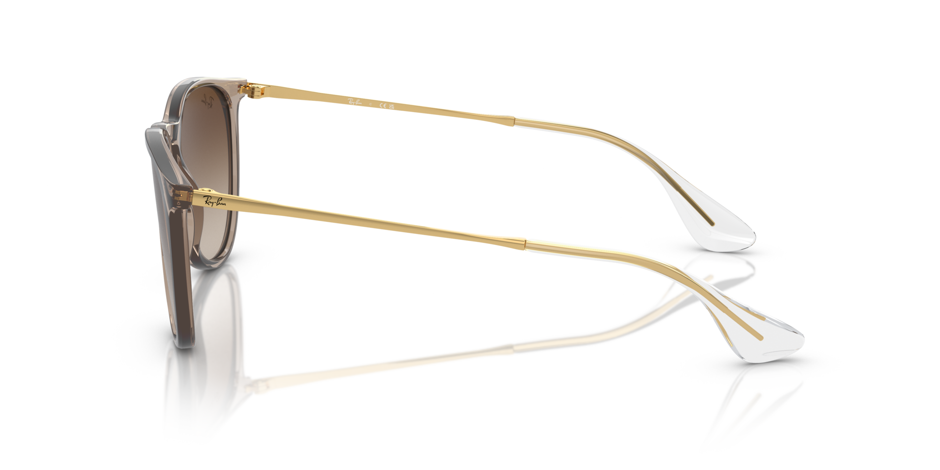 RB4171 Transparant lichtbruin KunststofSunglass Frames van B24, Zijaanzicht