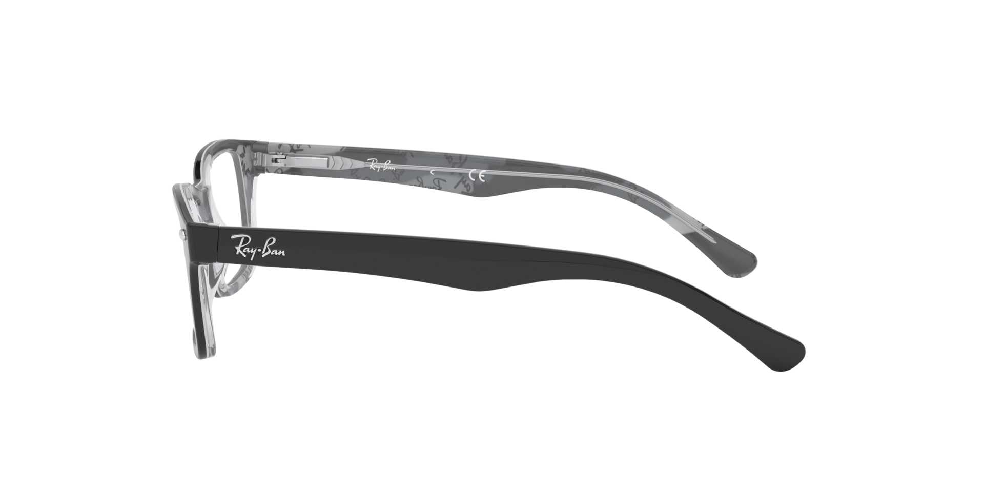 RB1531 Schwarz auf Grau AcetatEyeglass Frames von B24, Seitenansicht