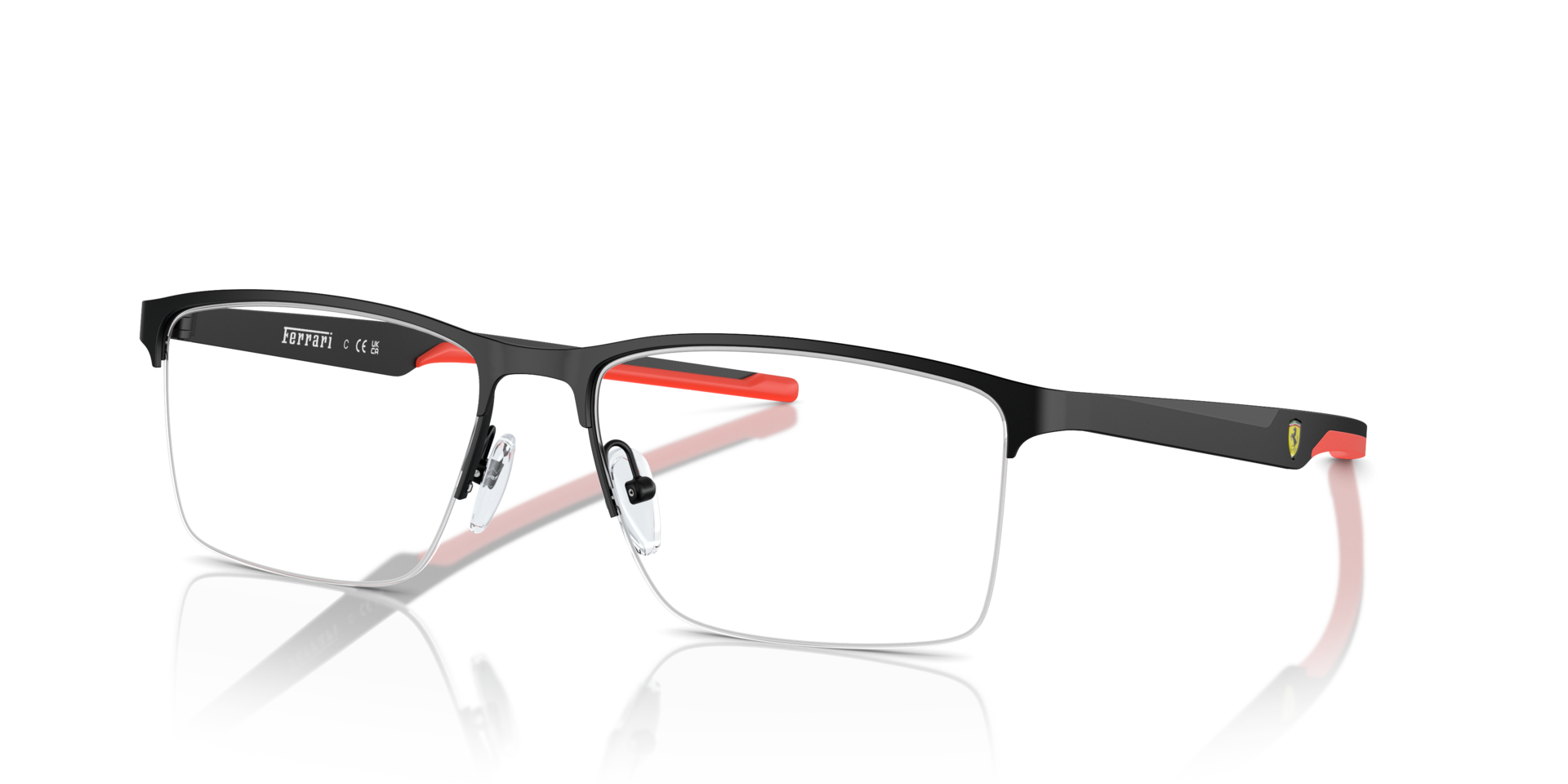 FZ7003 Matt Schwarz MetallEyeglass Frames von B24, Dreiviertelansicht