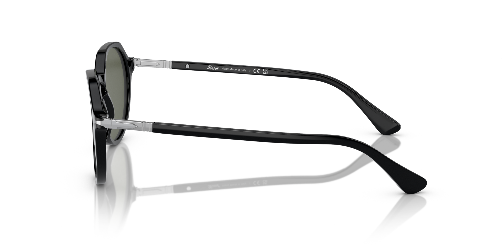 PO3255S Zwart AcetaatSunglass Frames van B24, Zijaanzicht