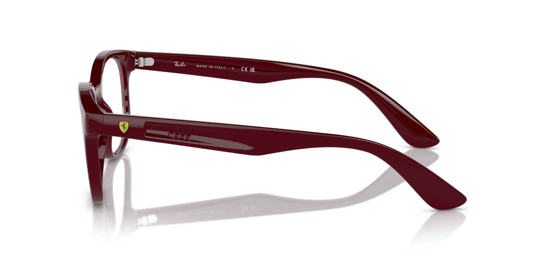 RB7231M Donkerrood KunststofEyeglass Frames van B24, Zijaanzicht