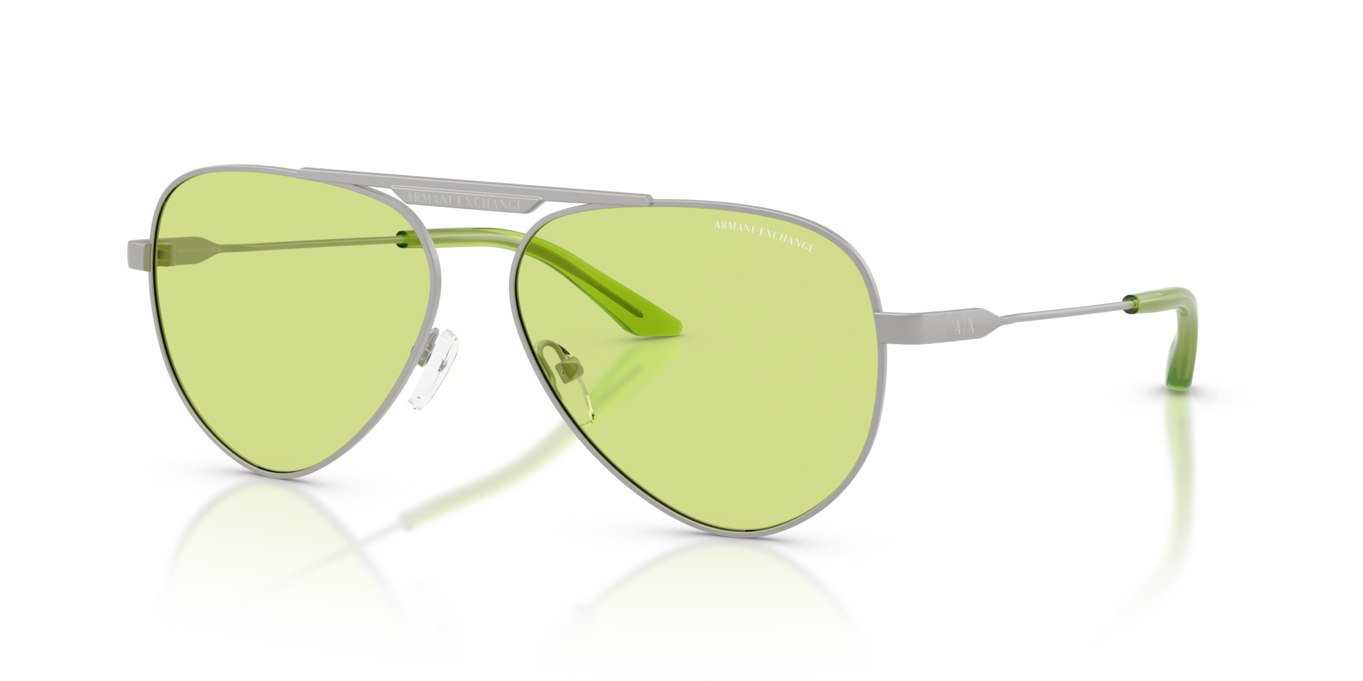 AX2060S Matte Silver MetaalSunglass Frames van B24, Hoekweergave