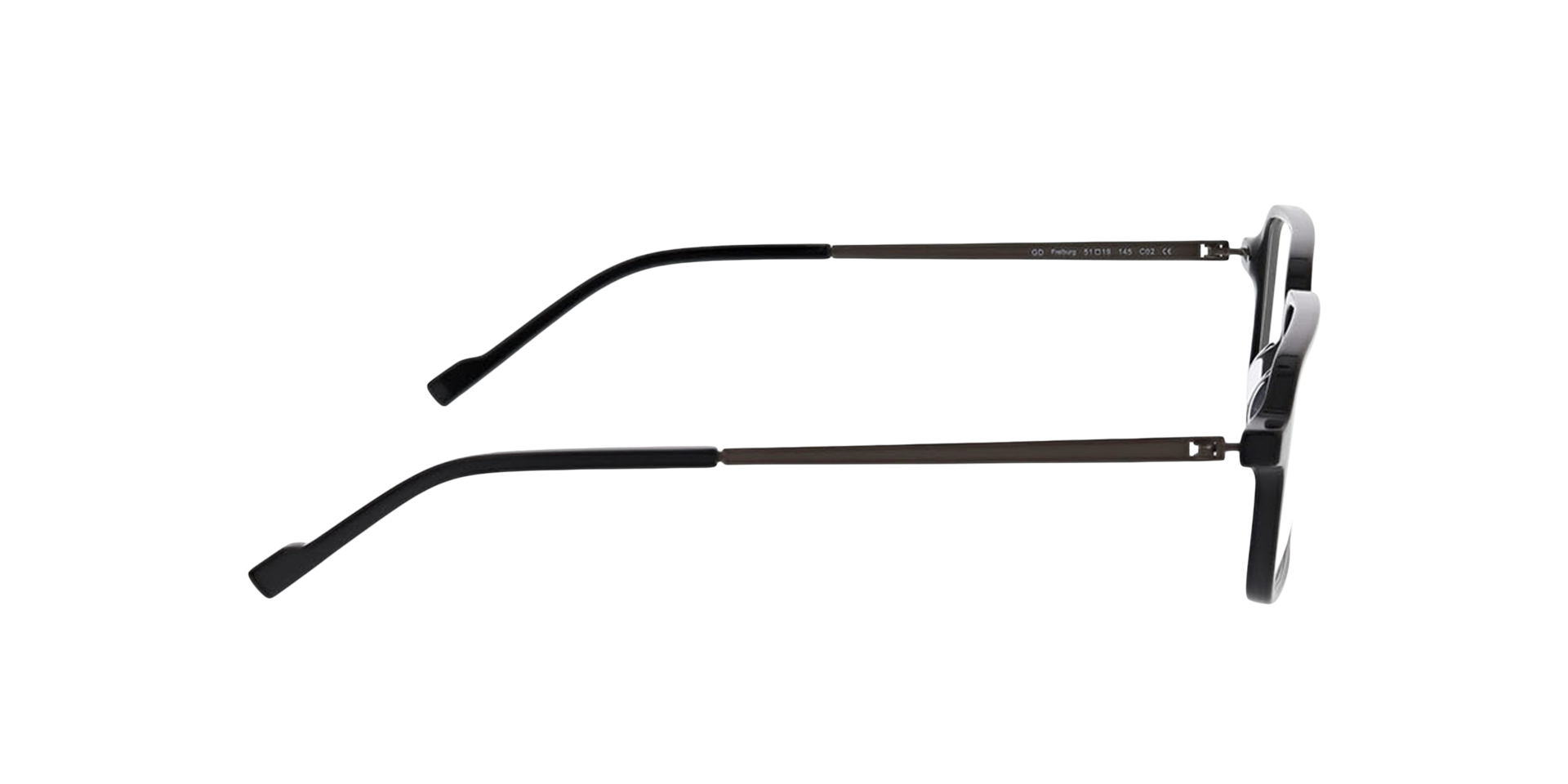 Freiburg Black  &  Matt Gun AcetatEyeglass Frames von B24, Seitenansicht