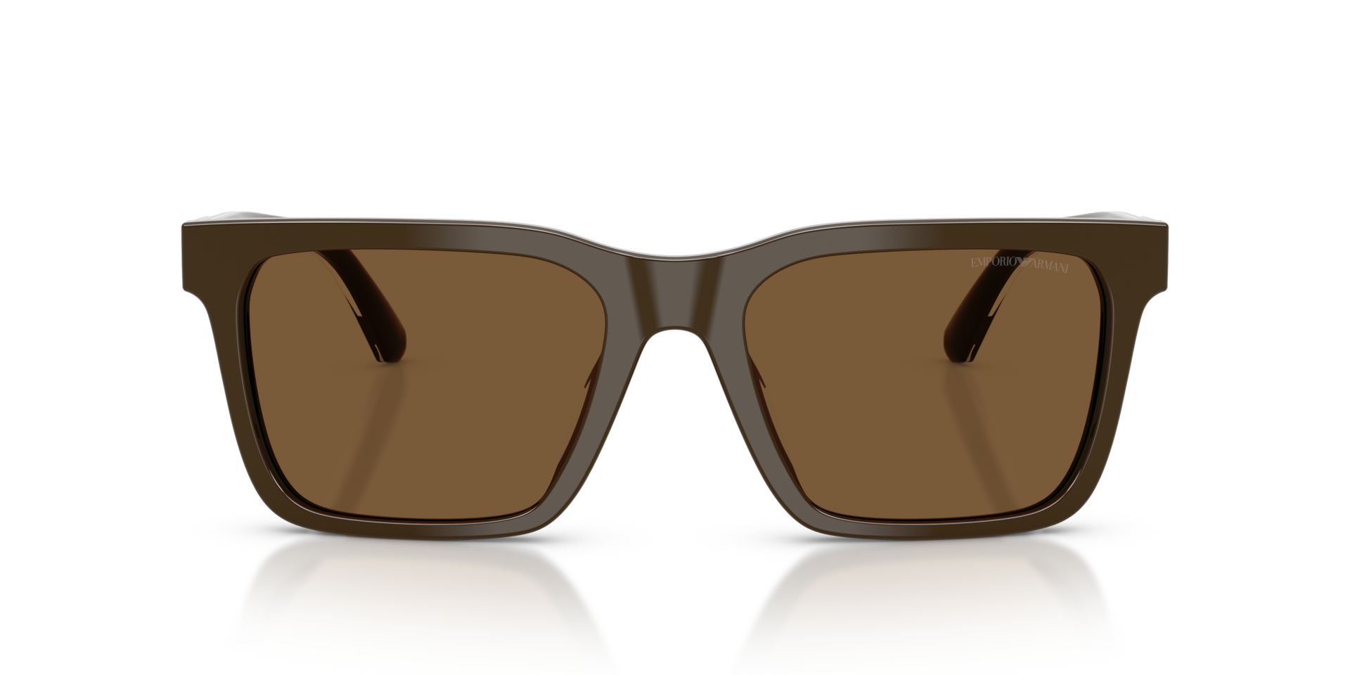 EA4262U Shiny Brown AcetaatSunglass Frames van B24, Vooraanzicht