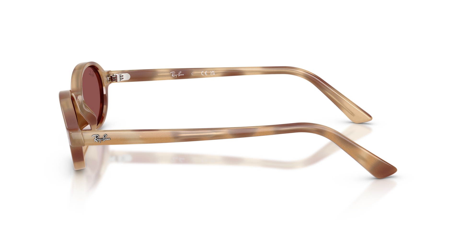 RB4472 Cream Havana KunststofSunglass Frames van B24, Zijaanzicht
