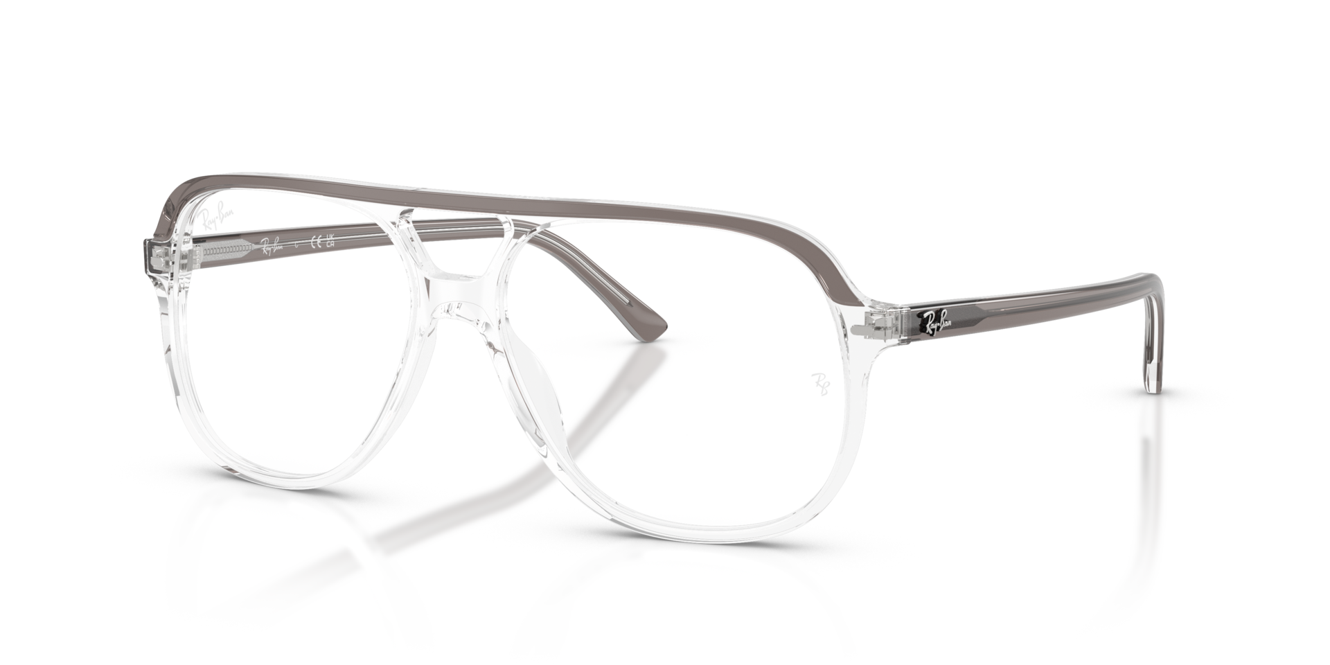 RB5698 Grey Transparent AcetatEyeglass Frames von B24, Dreiviertelansicht