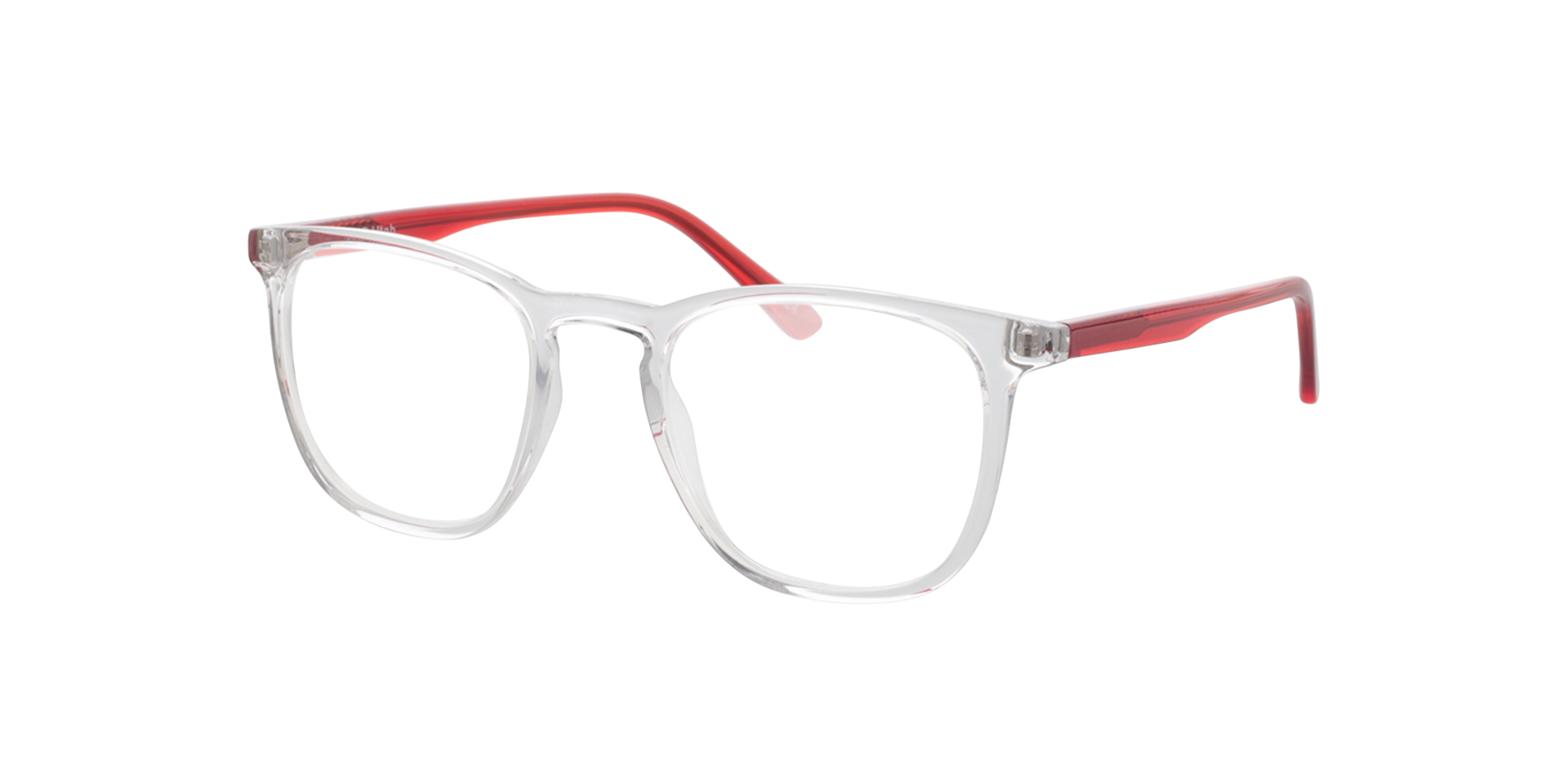 Utah Kristal & rood AcetaatEyeglass Frames van B24, Hoekweergave