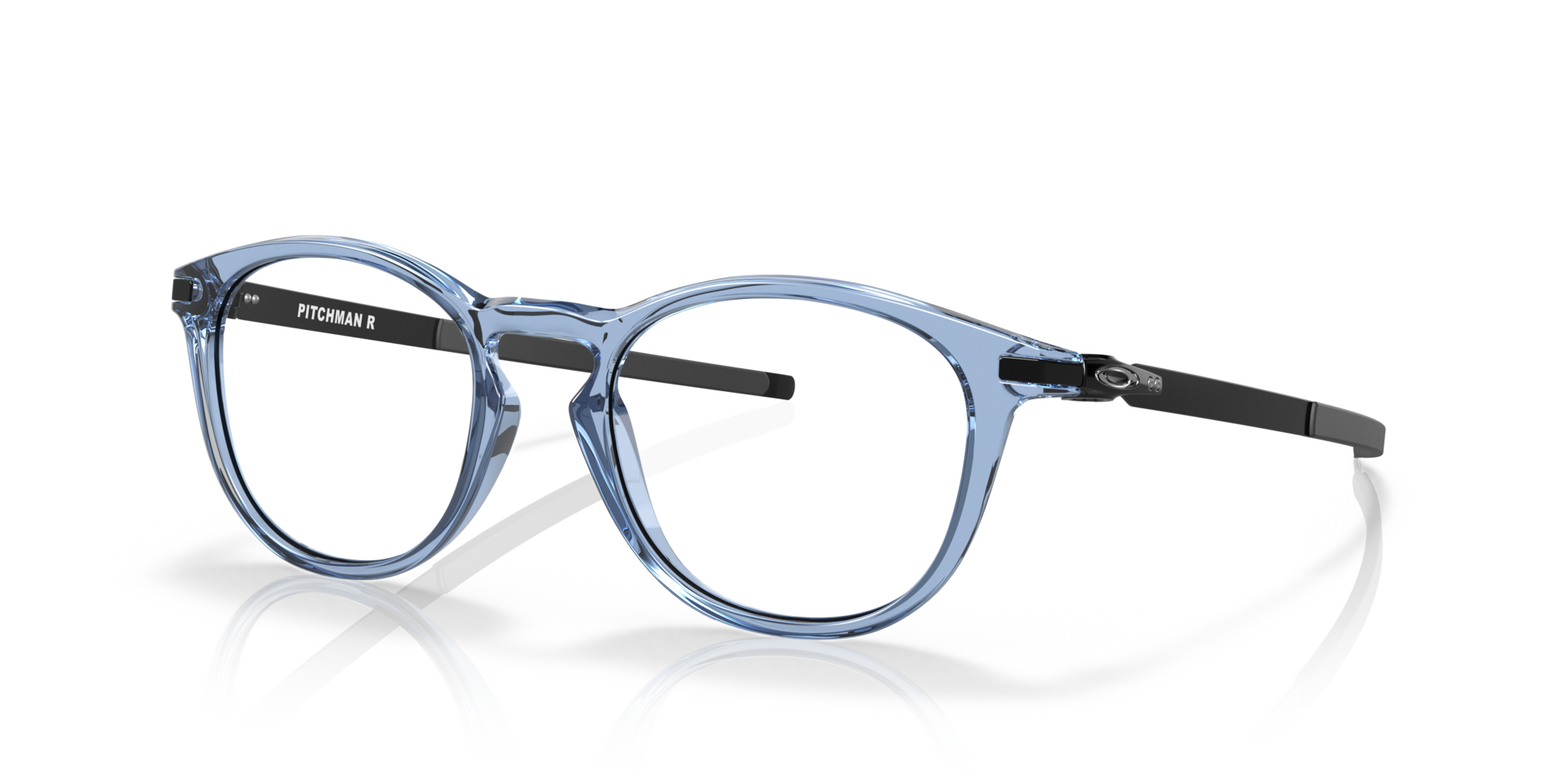 Pitchman™ R Blau transparent KunststoffSunglass Frames von B24, Dreiviertelansicht